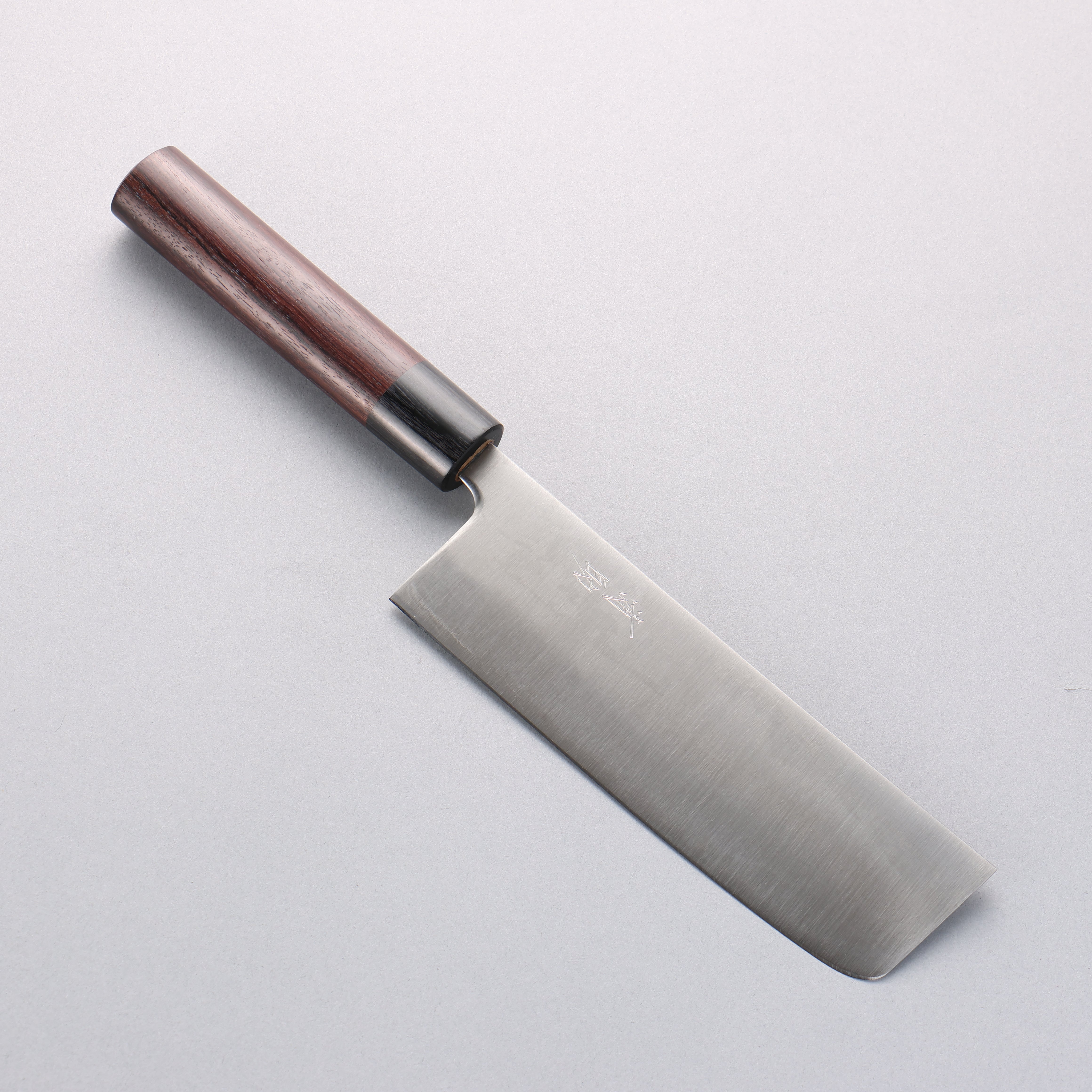 Seisuke Blue Super Nakiri 165mm Rosewood (Ferrule: Black Pakka Wood) Handle - Japanny - Best Japanese Knife