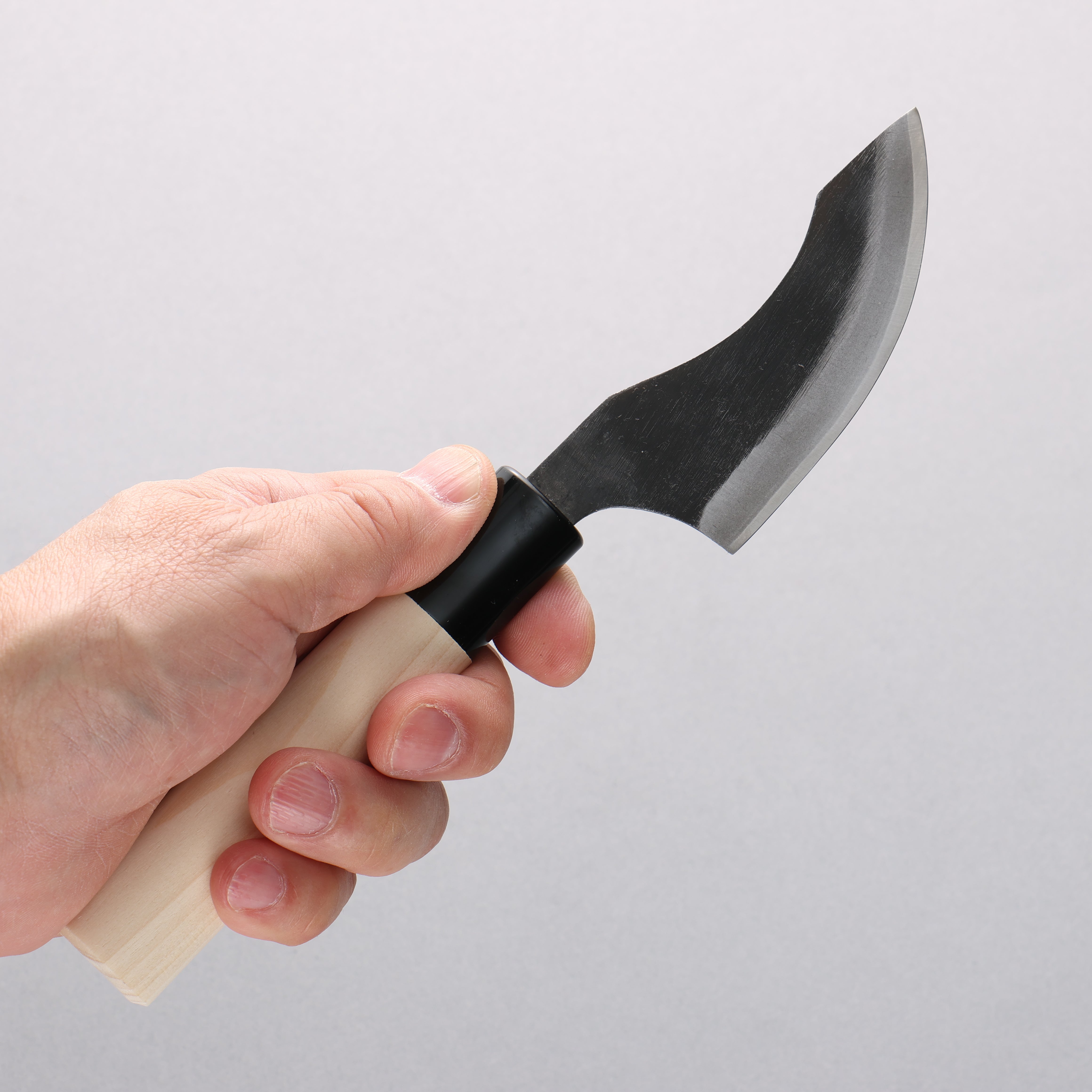 Sakai Takayuki Blue Steel No.2 Black Finished Wild Boar Skinning 80mm Magnolia (Ferrule: Black Plastic) Handle - Japanny - Best Japanese Knife