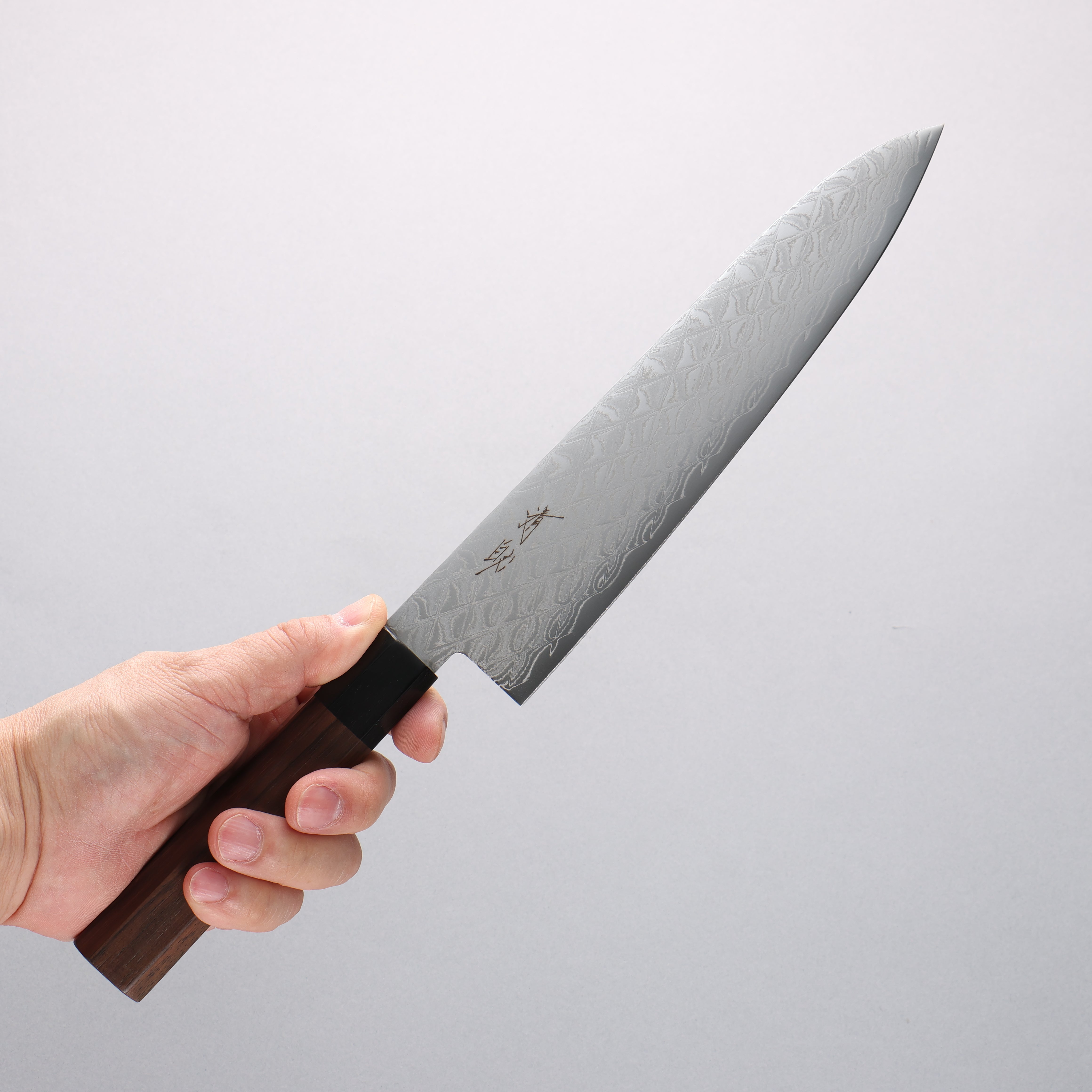 Seisuke AUS10 Mirror Crossed Gyuto 210mm Rosewood (Ferrule: Black Pakka Wood) Handle - Japanny - Best Japanese Knife