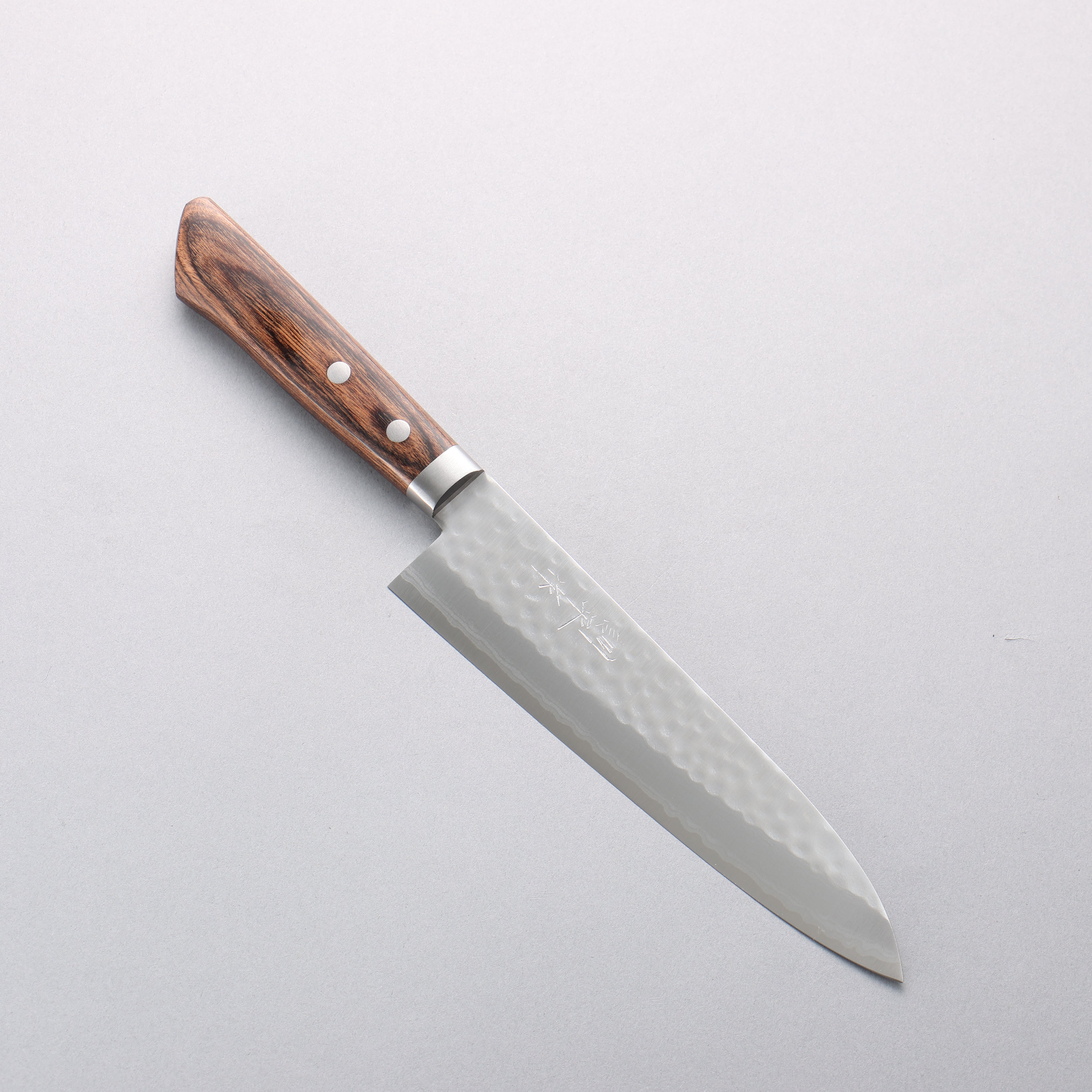 Kunihira Kokuryu VG10 Hammered Damascus Gyuto 180mm Scotch Pakka wood Handle - Japanny - Best Japanese Knife