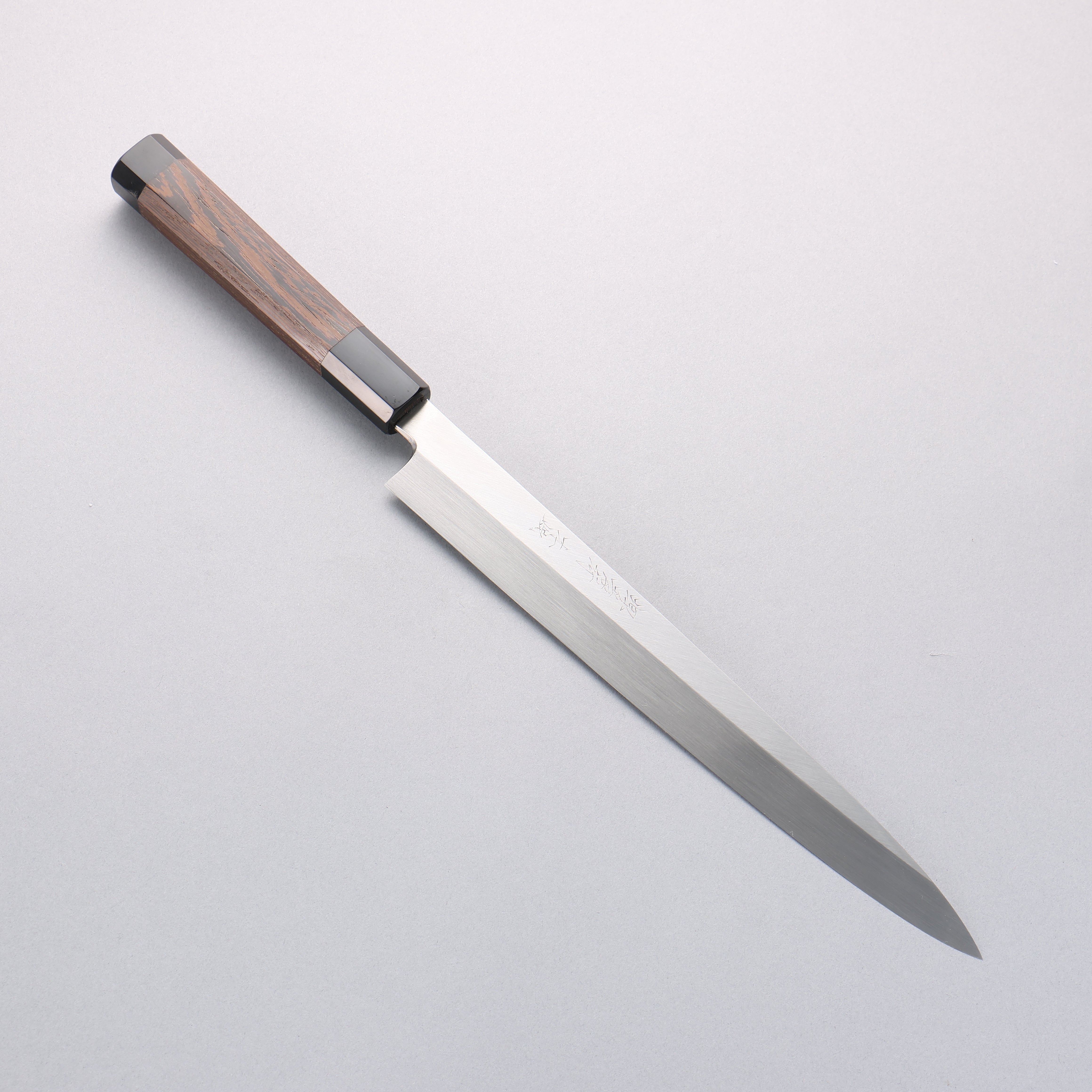 Sakai Takayuki Honyaki White Steel No.2 Yanagiba Wenge with Double Water Buffalo Ring Handle - Japanny - Best Japanese Knife