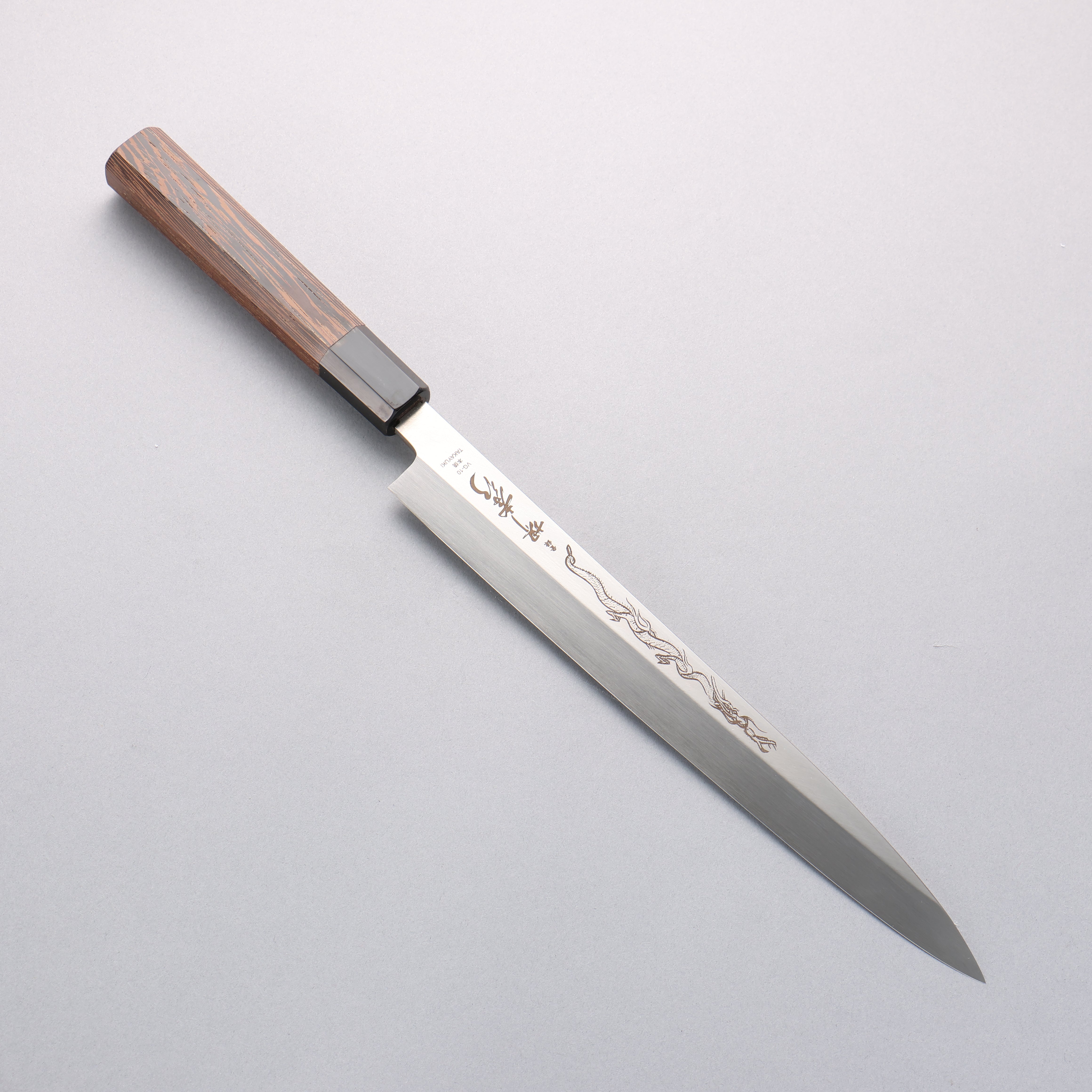 Sakai Takayuki Honyaki VG10 Dragon engraving Yanagiba 270mm Wenge Handle with Sheath - Japanny - Best Japanese Knife