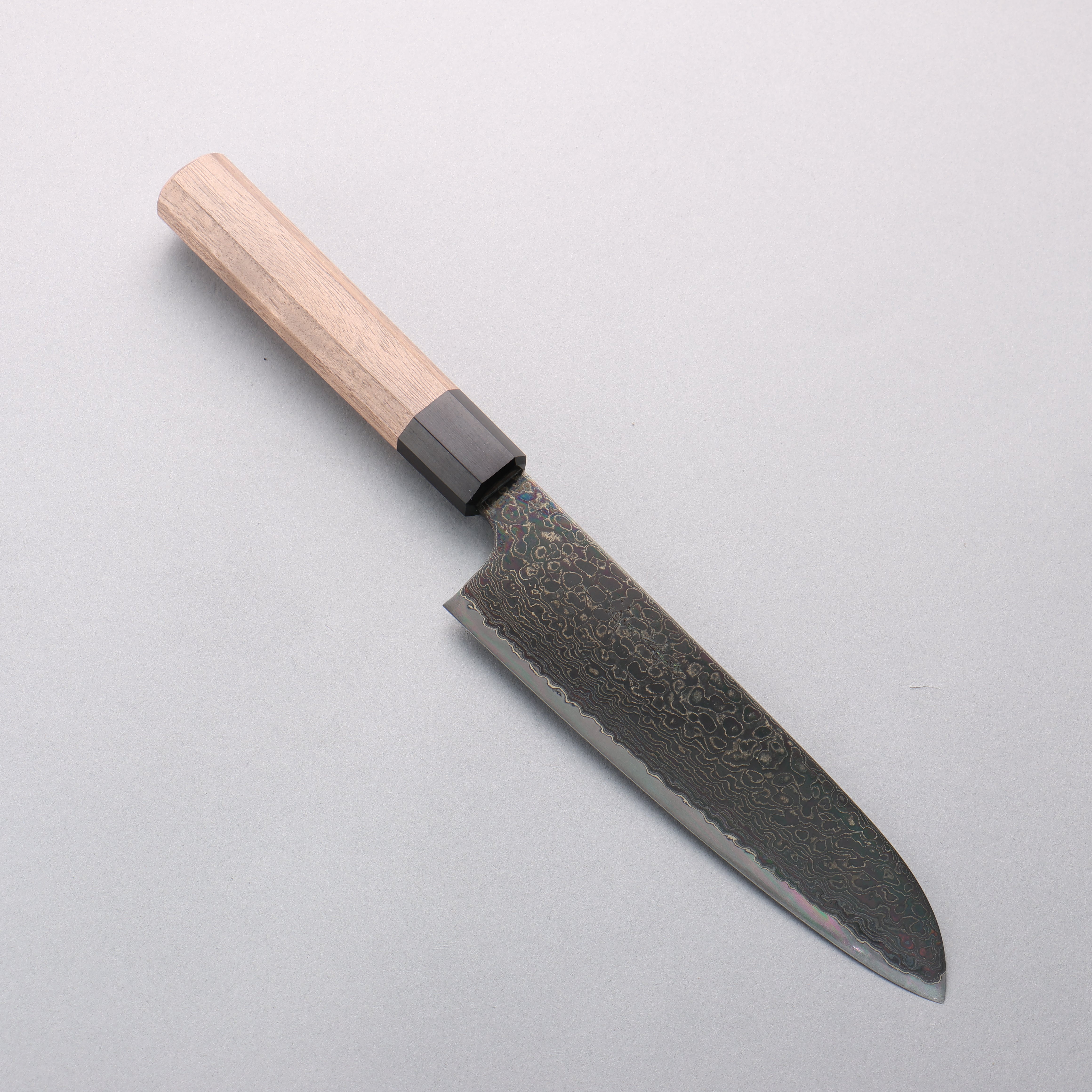 Kagekiyo ZA-18 Damascus black dye Santoku 175mm Walnut Handle - Japanny - Best Japanese Knife