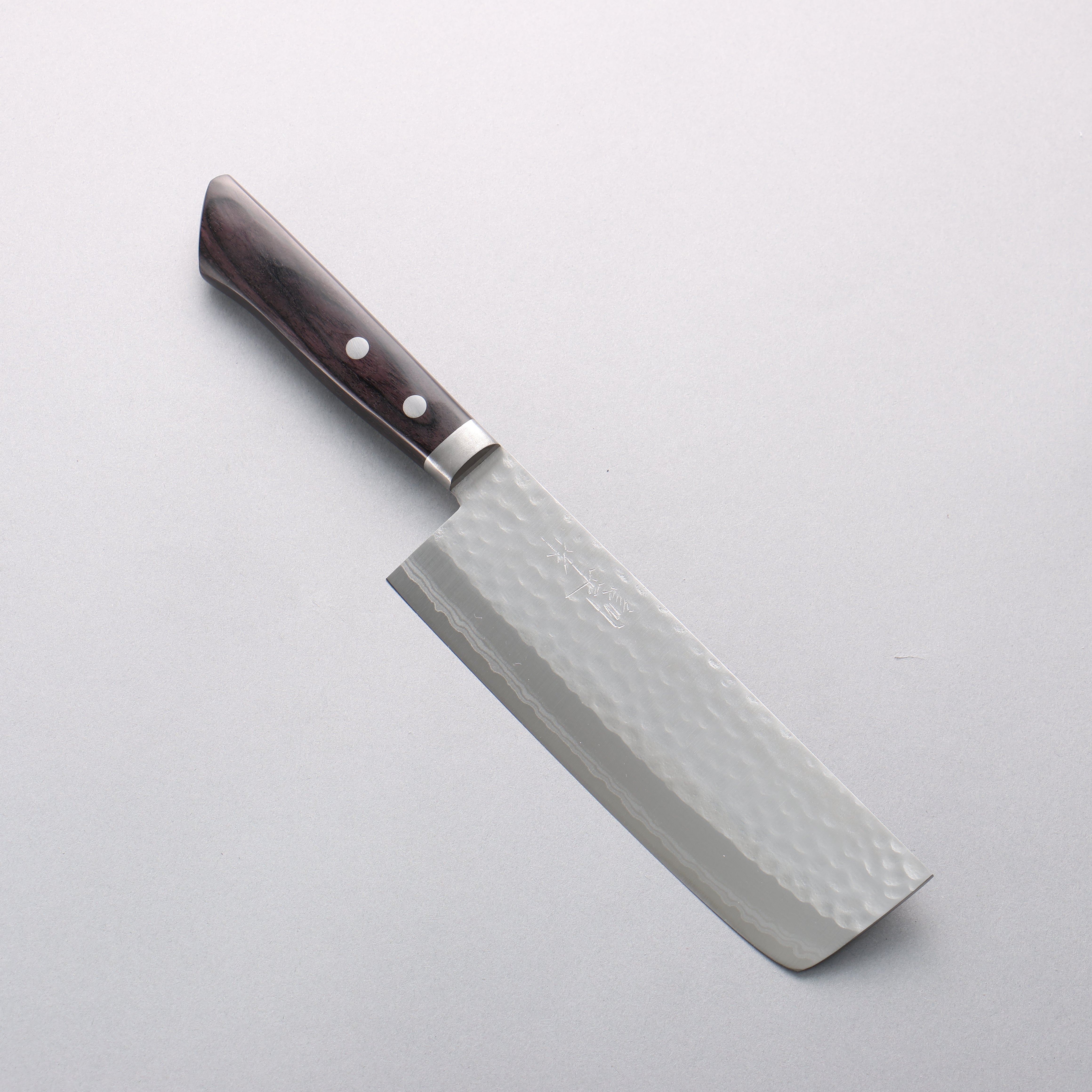 Kunihira Kokuryu VG10 Hammered Damascus Nakiri 165mm Black Pakka wood Handle - Japanny - Best Japanese Knife