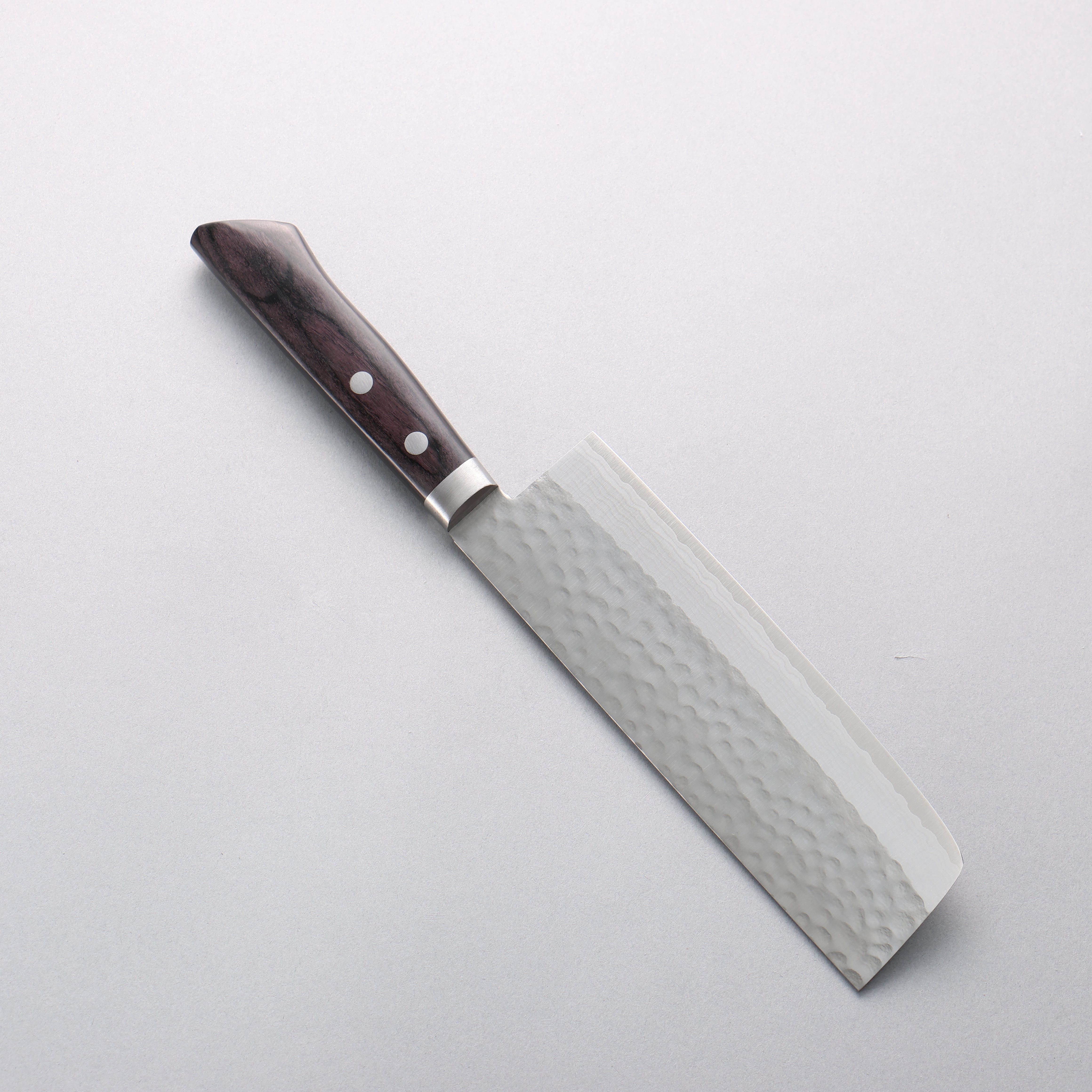 Kunihira Kokuryu VG10 Hammered Damascus Nakiri 165mm Black Pakka wood Handle - Japanny - Best Japanese Knife