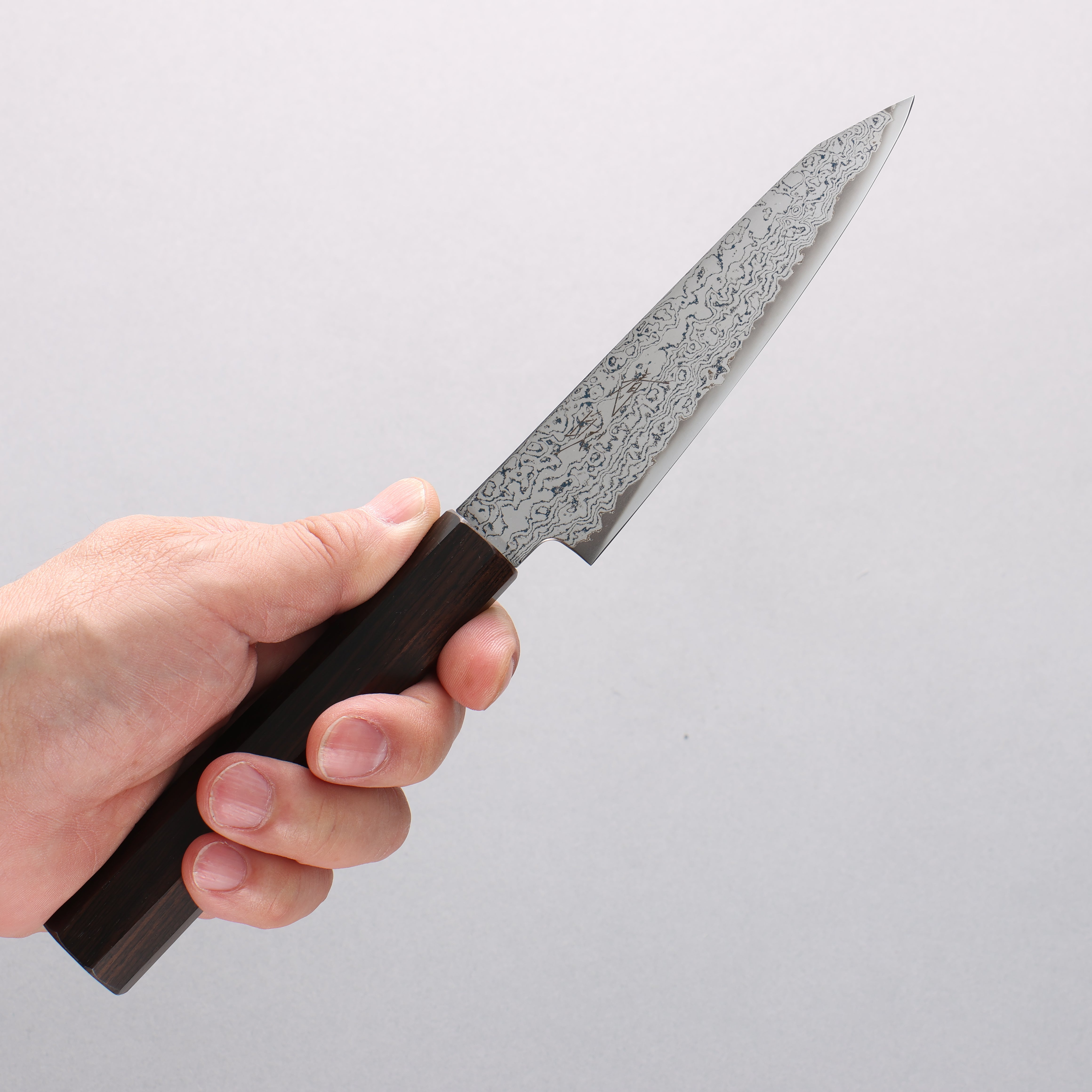 Seisuke VG10 Damascus Petty-Utility 120mm Ebony Wood Handle - Japanny - Best Japanese Knife