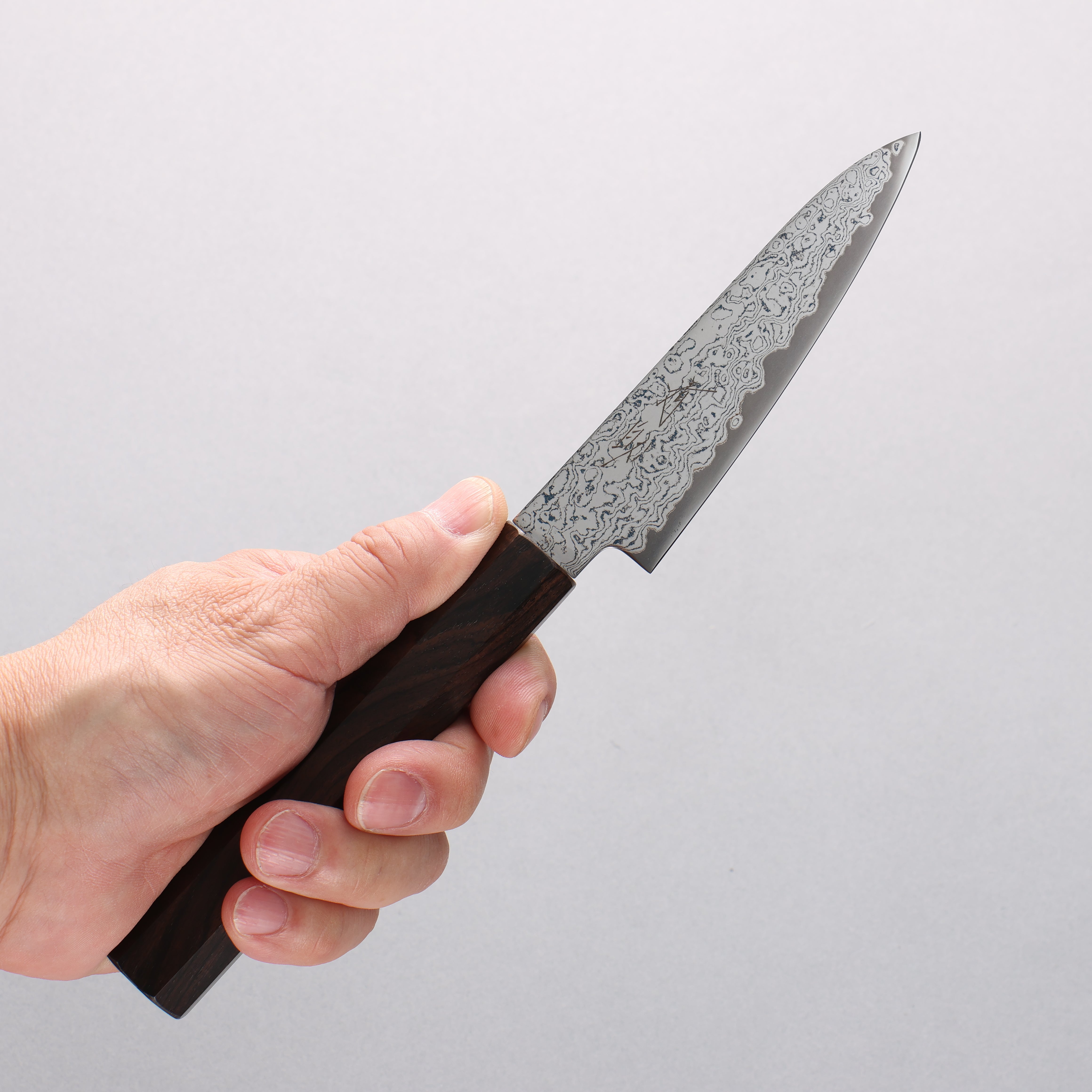 Seisuke VG10 Damascus Petty-Utility 105mm Ebony Wood Handle - Japanny - Best Japanese Knife