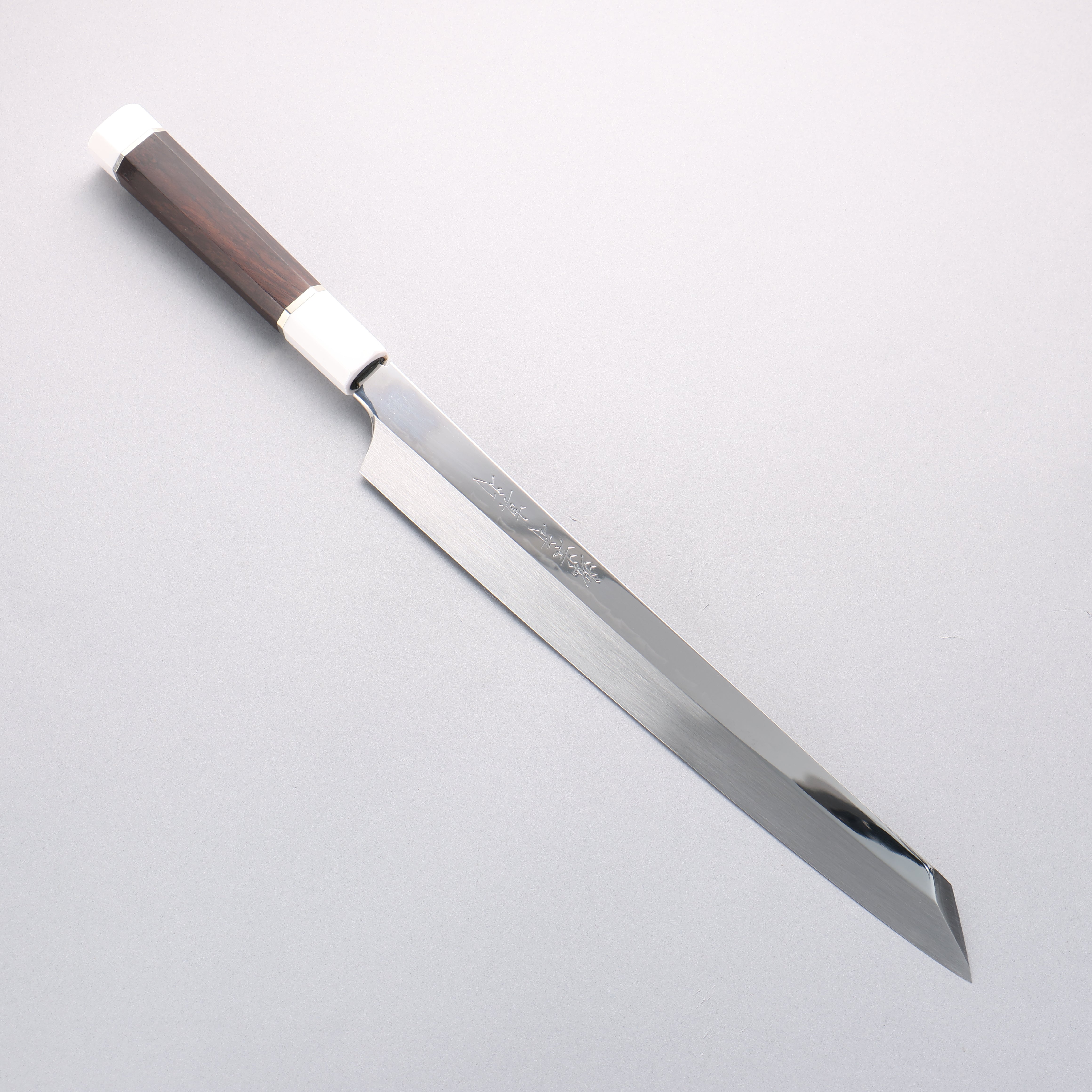 Sakai Takayuki Shinuchi Water Quenching Honyaki White Steel No.2 Mirrored Finish Kiritsuke Yanagiba 300mm with Sheath - Japanny - Best Japanese Knife