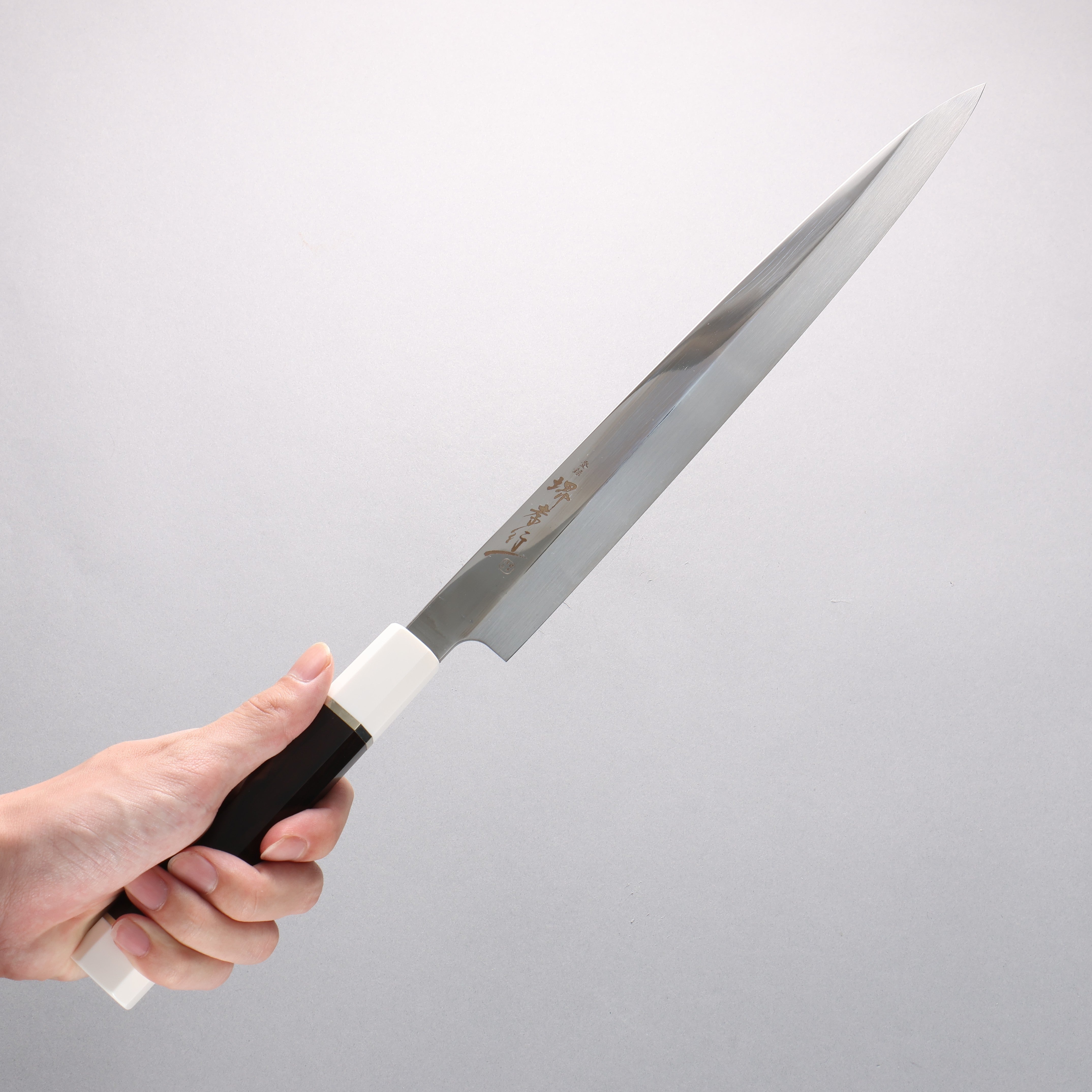 Sakai Takayuki Ginryu Honyaki Swedish Steel Mirrored Finish Yanagiba 300mm Ebony Wood Handle with Sheath - Japanny - Best Japanese Knife