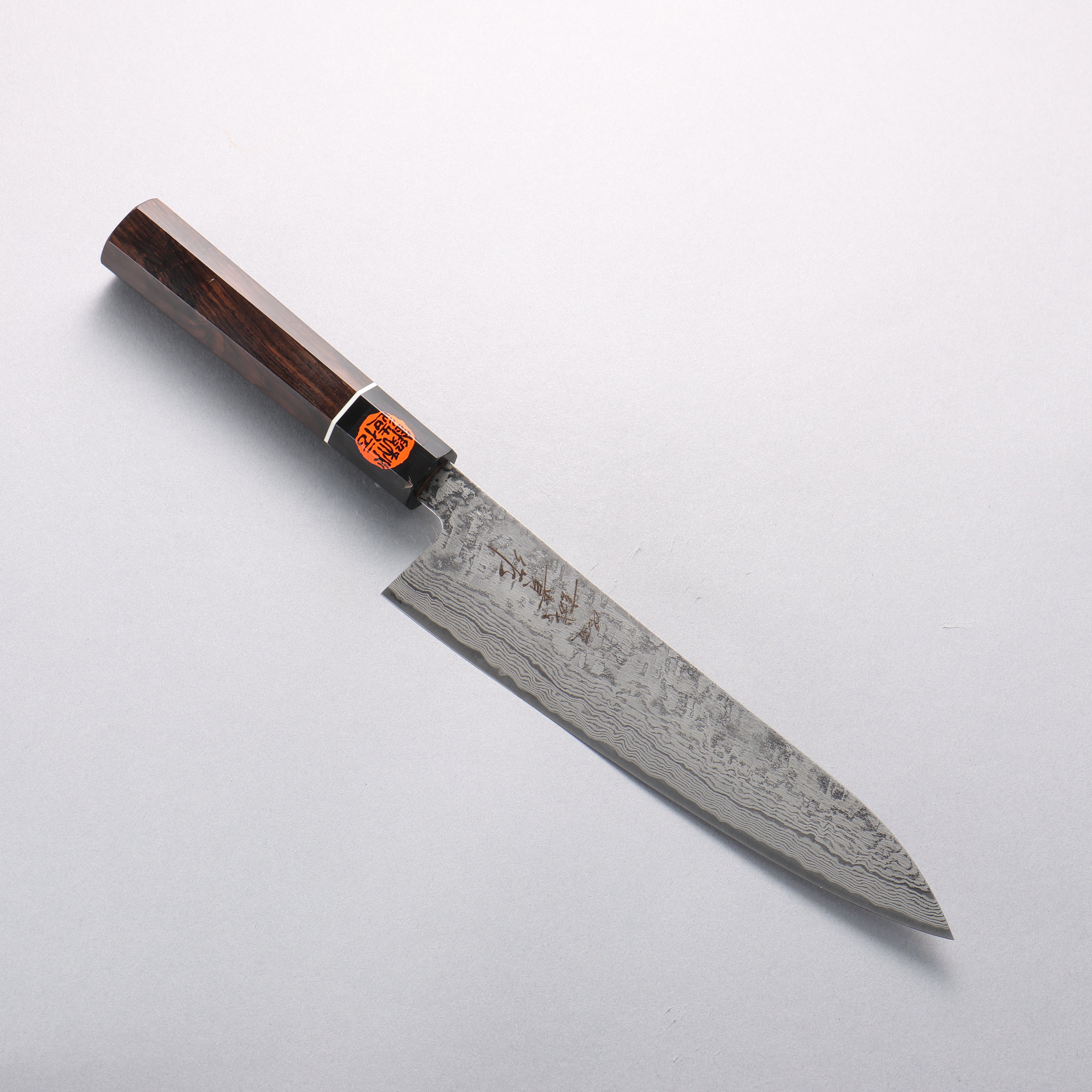 Shigeki Tanaka Habakiri SG2 Damascus Gyuto 210mm Ebony Wood Handle - Japanny - Best Japanese Knife