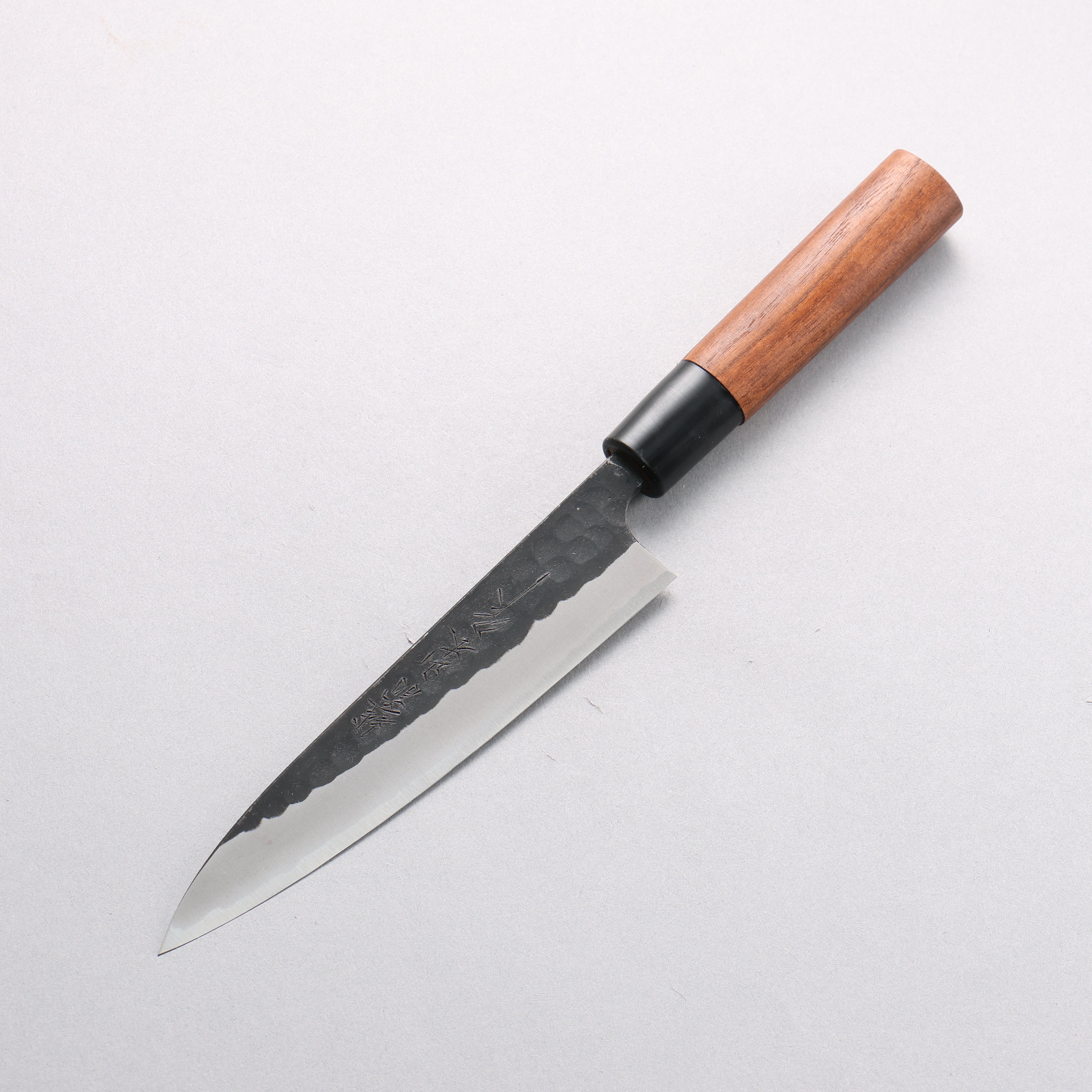 Nao Yamamoto Yasuki Blue Steel Kurouchi Hammered Petty-Utility 150mm Walnut Handle - Japanny - Best Japanese Knife