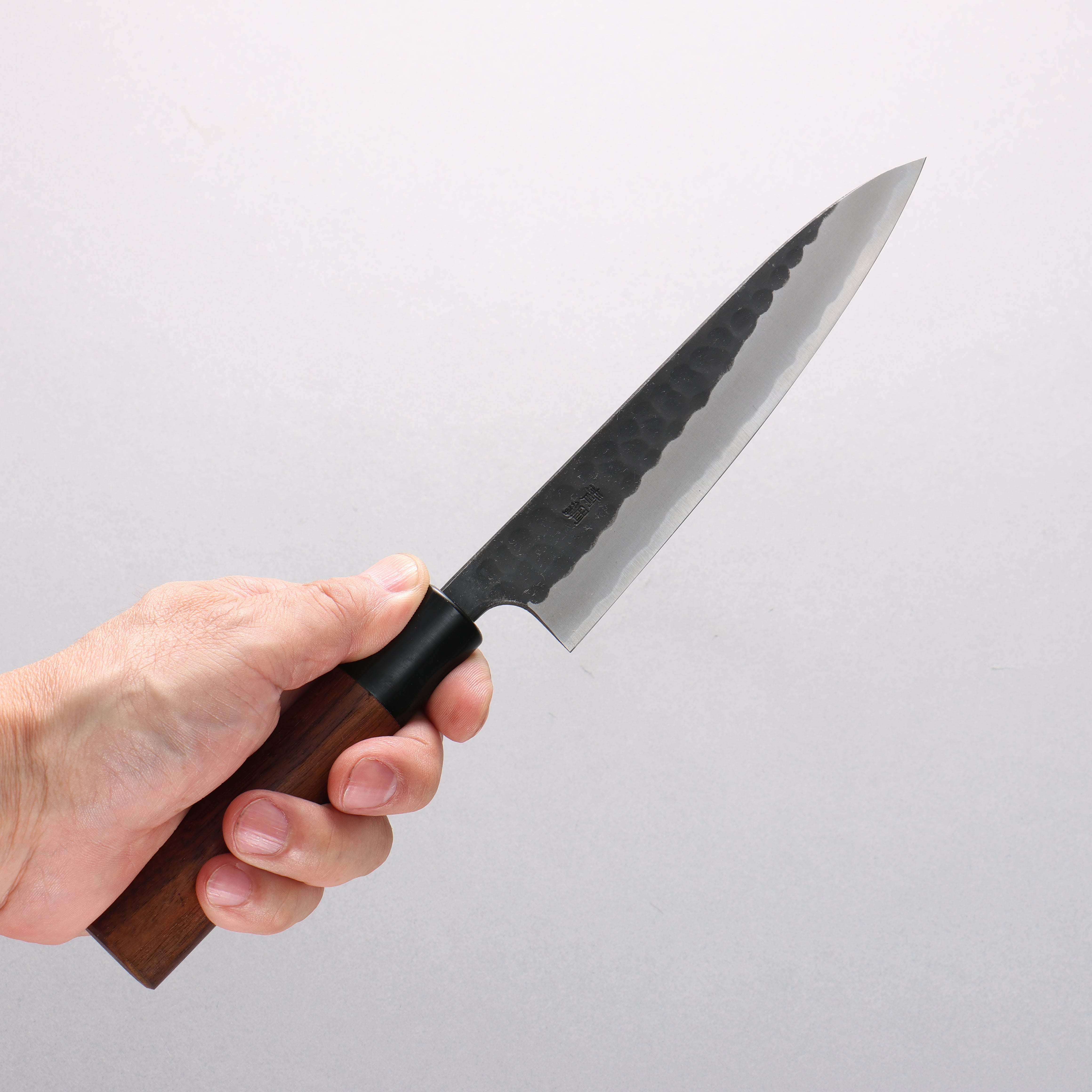 Nao Yamamoto Yasuki Blue Steel Kurouchi Hammered Petty-Utility 150mm Walnut Handle - Japanny - Best Japanese Knife