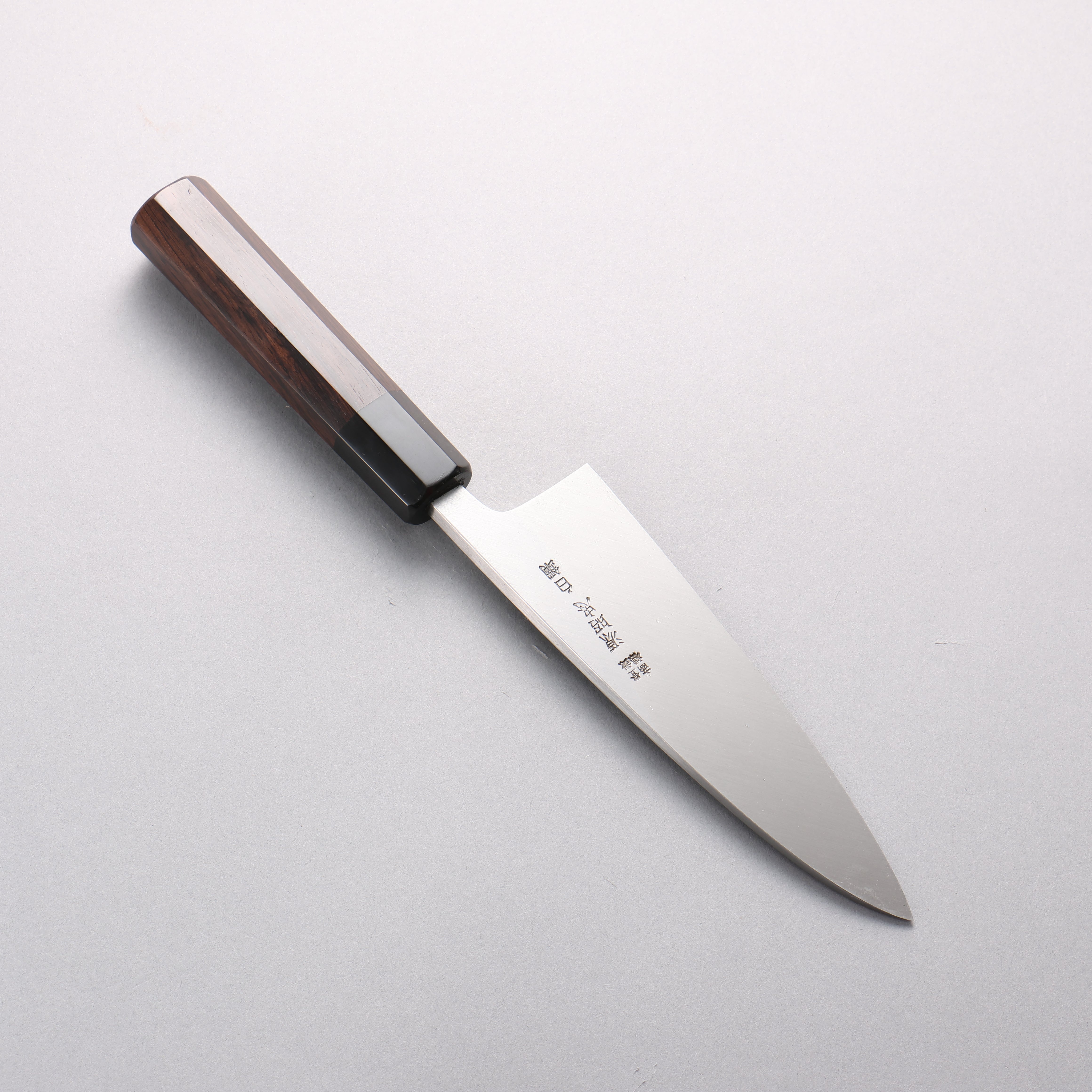 Minamoto Akitada White Steel No.2 Aideba 165mm Ebony Wood (ferrule: Black Water Buffalo Horn) Handle - Japanny - Best Japanese Knife