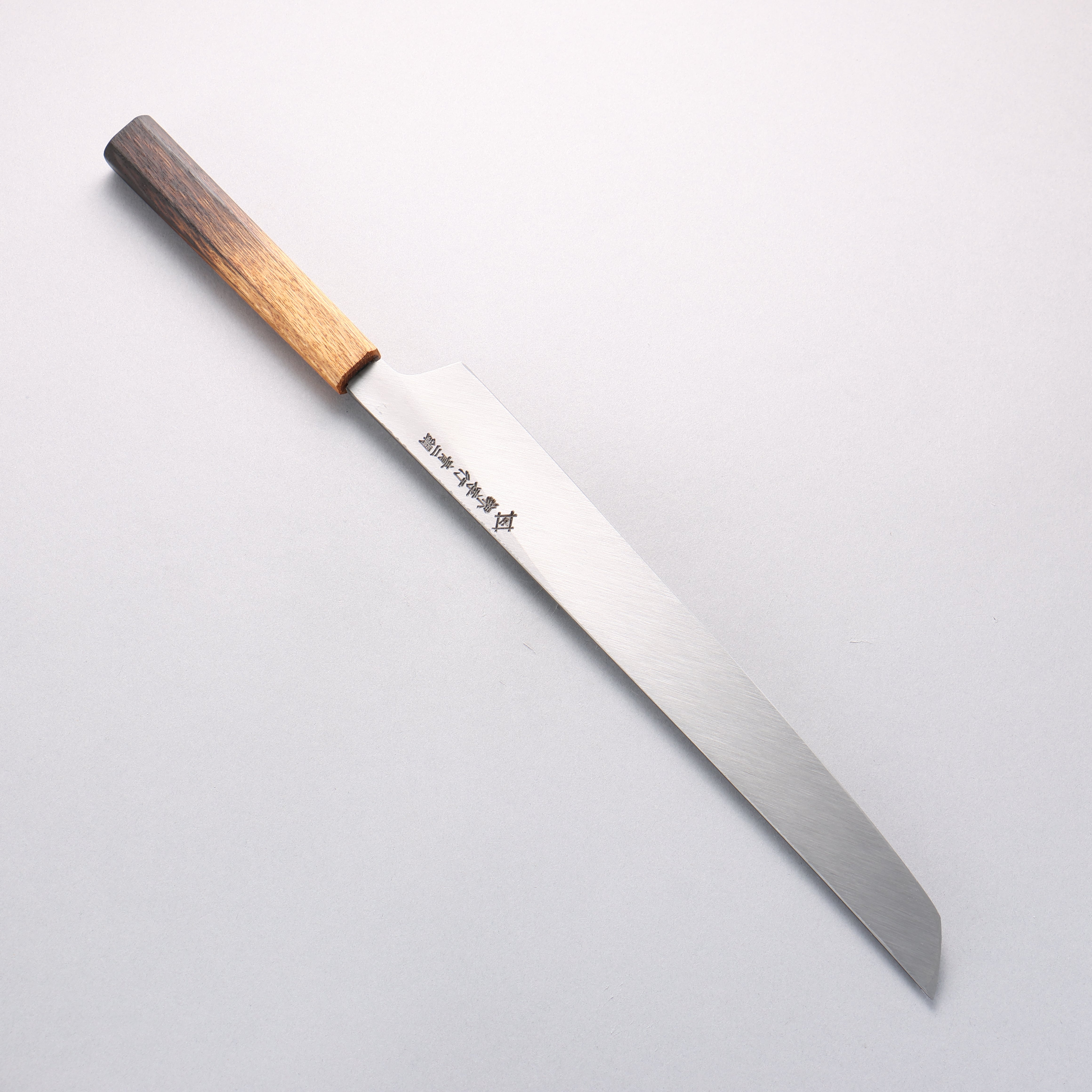 Sakai Takayuki Homura Guren Genbu Blue Steel No.2 Kurouchi Hammered Sakimaru Yanagiba 300mm Burnt Oak Handle - Japanny - Best Japanese Knife