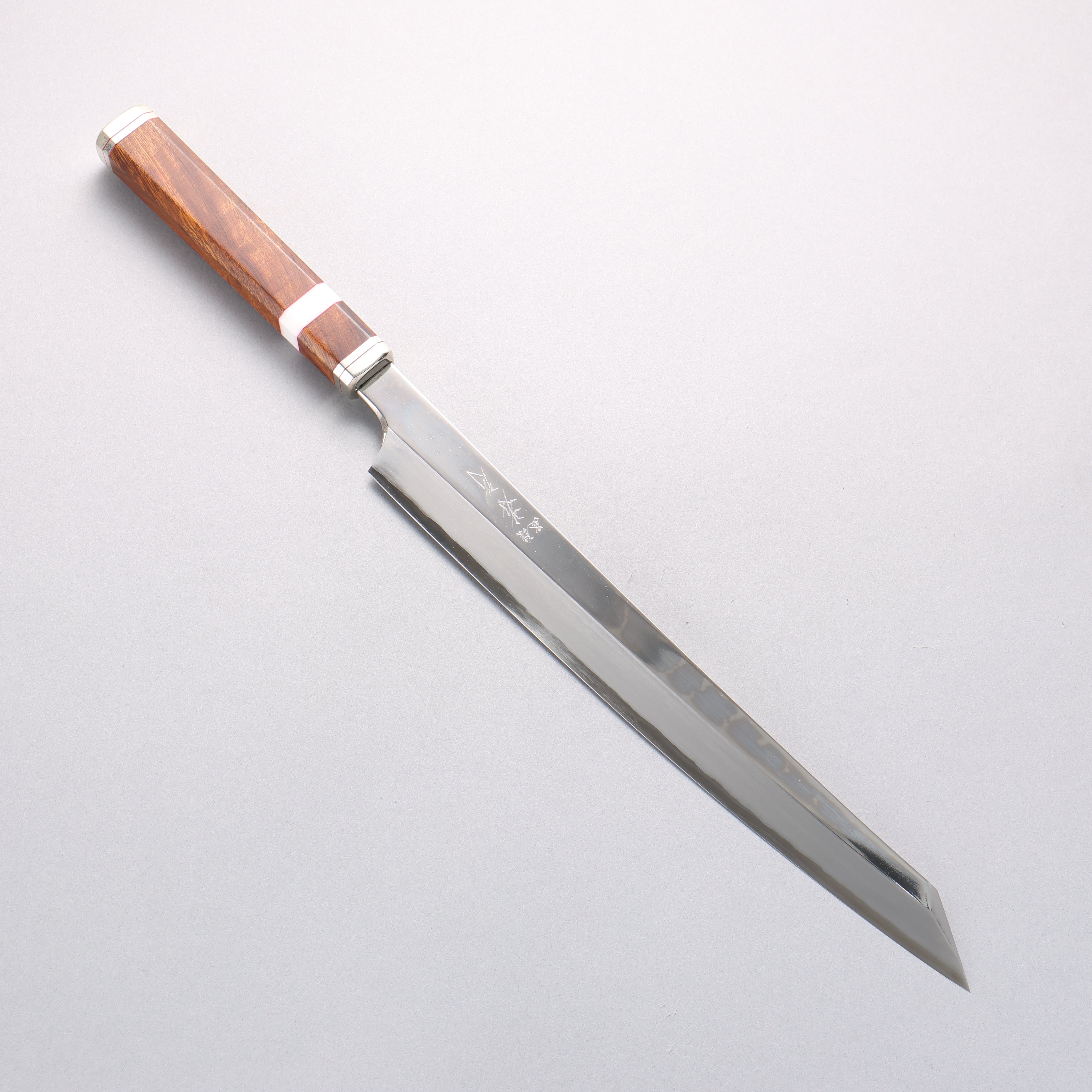 Sakai Takayuki Shiden Silver Steel No.3 Kengata Yanagiba 300mm Desert Ironwood(Sugihara model) Handle - Japanny - Best Japanese Knife