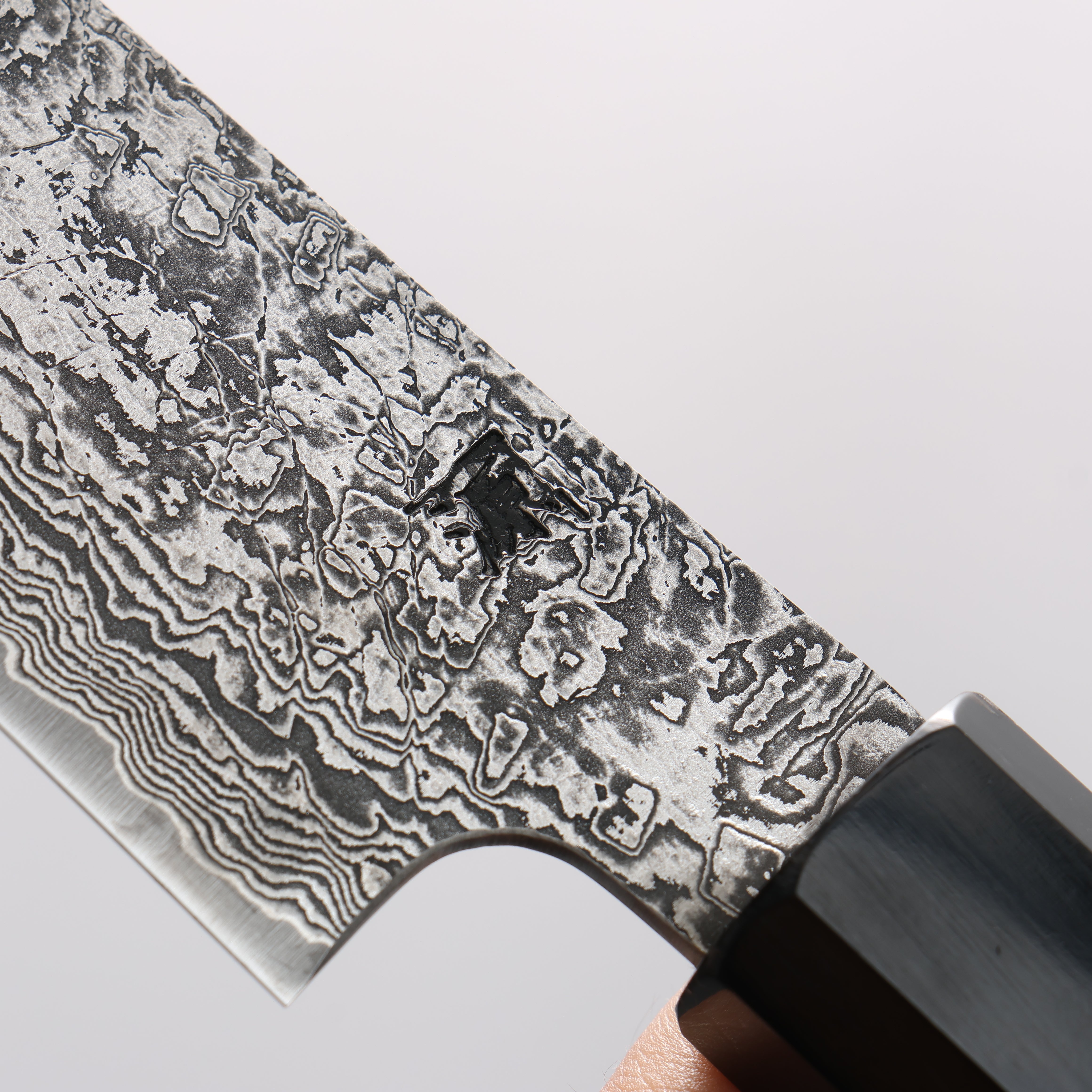 Shigeki Tanaka Habakiri SG2 Damascus Slicer 210mm Ebony Wood Handle - Japanny - Best Japanese Knife