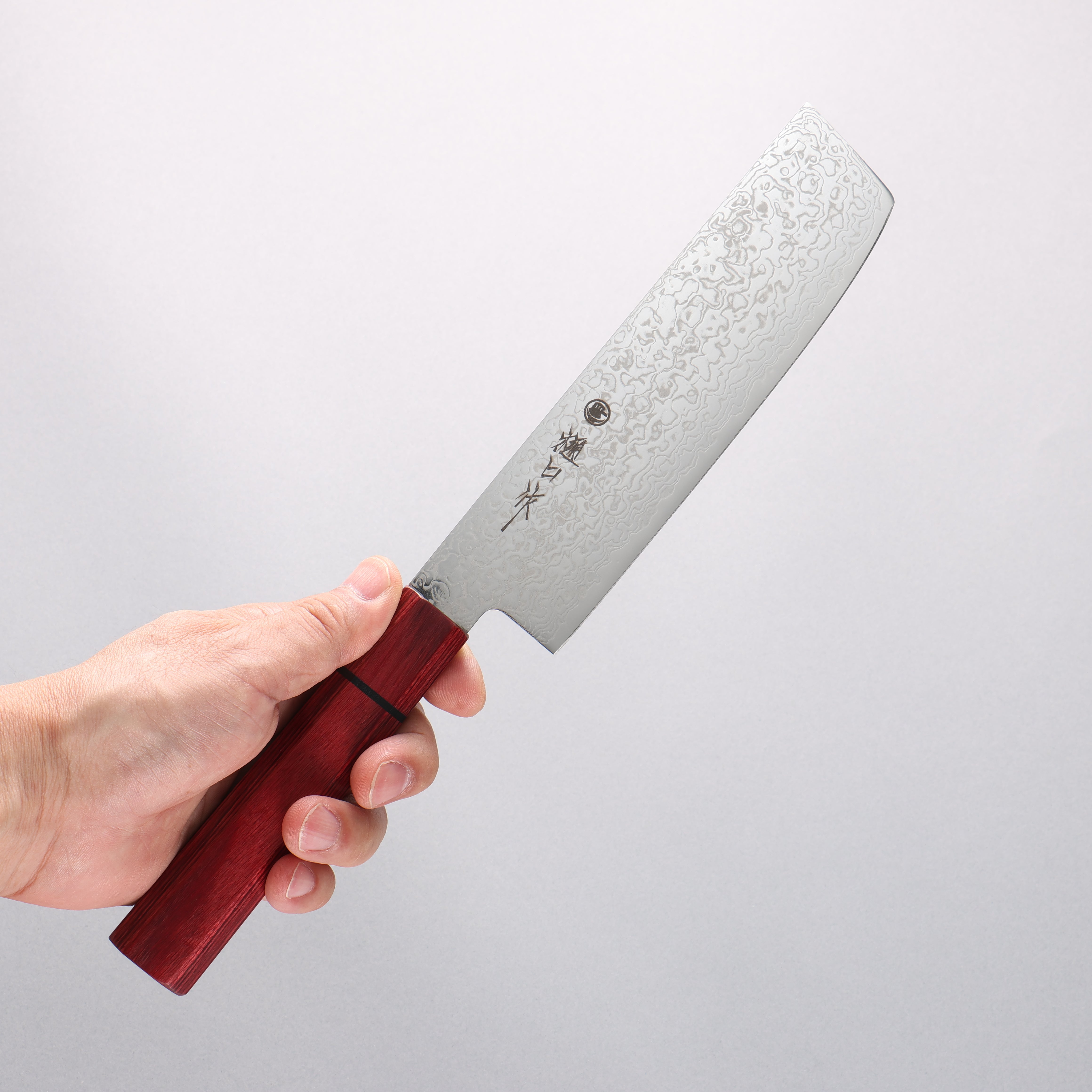 Higuchi SG2 Damascus Migaki Finished Usuba 165mm Red Pakka wood Handle - Japanny - Best Japanese Knife