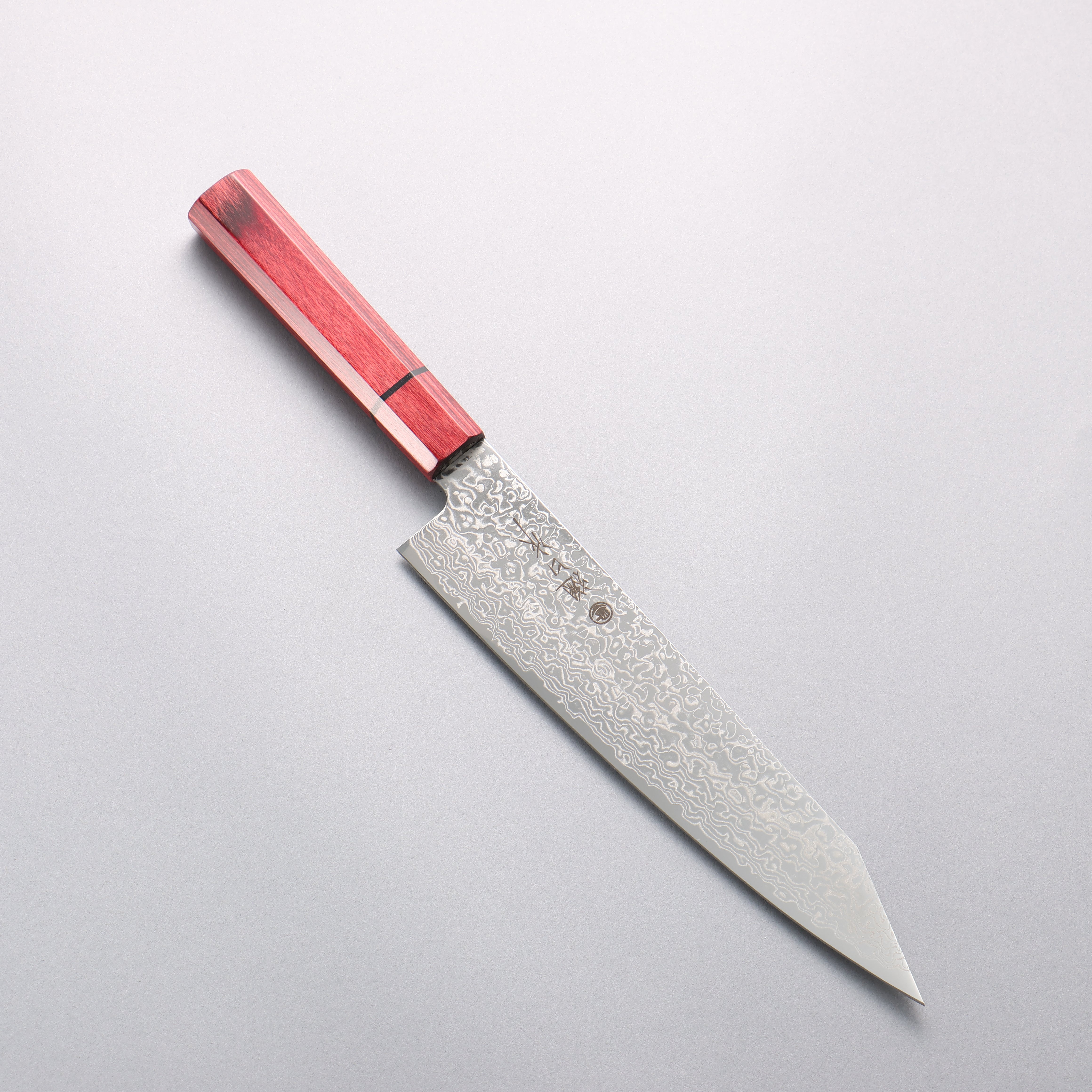 Higuchi SG2 Damascus Migaki Finished Kiritsuke Gyuto 210mm Red Pakka wood Handle - Japanny - Best Japanese Knife