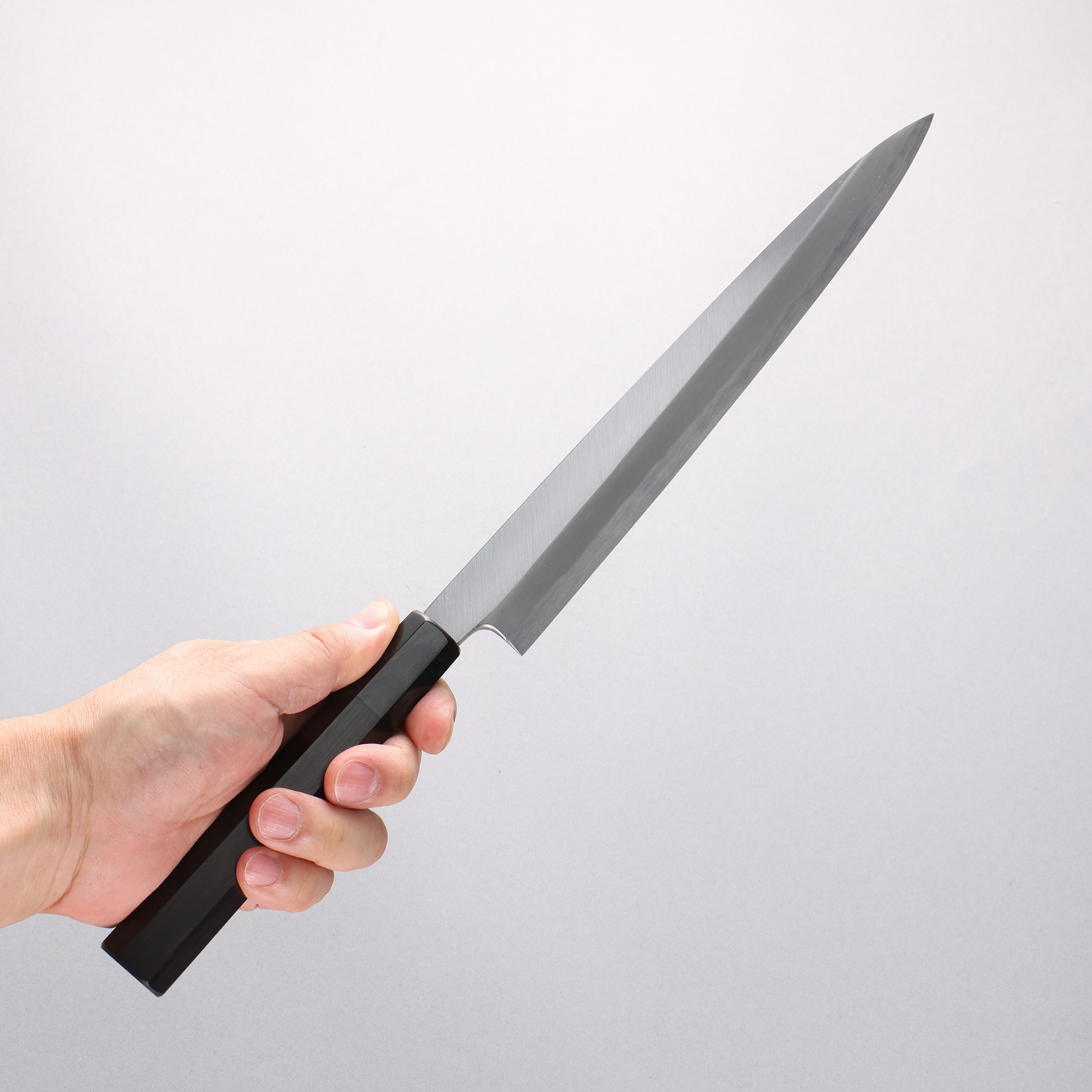 Minamoto Akitada Blue Steel No.2 Yanagiba 240mm Ebony Wood Handle - Japanny - Best Japanese Knife