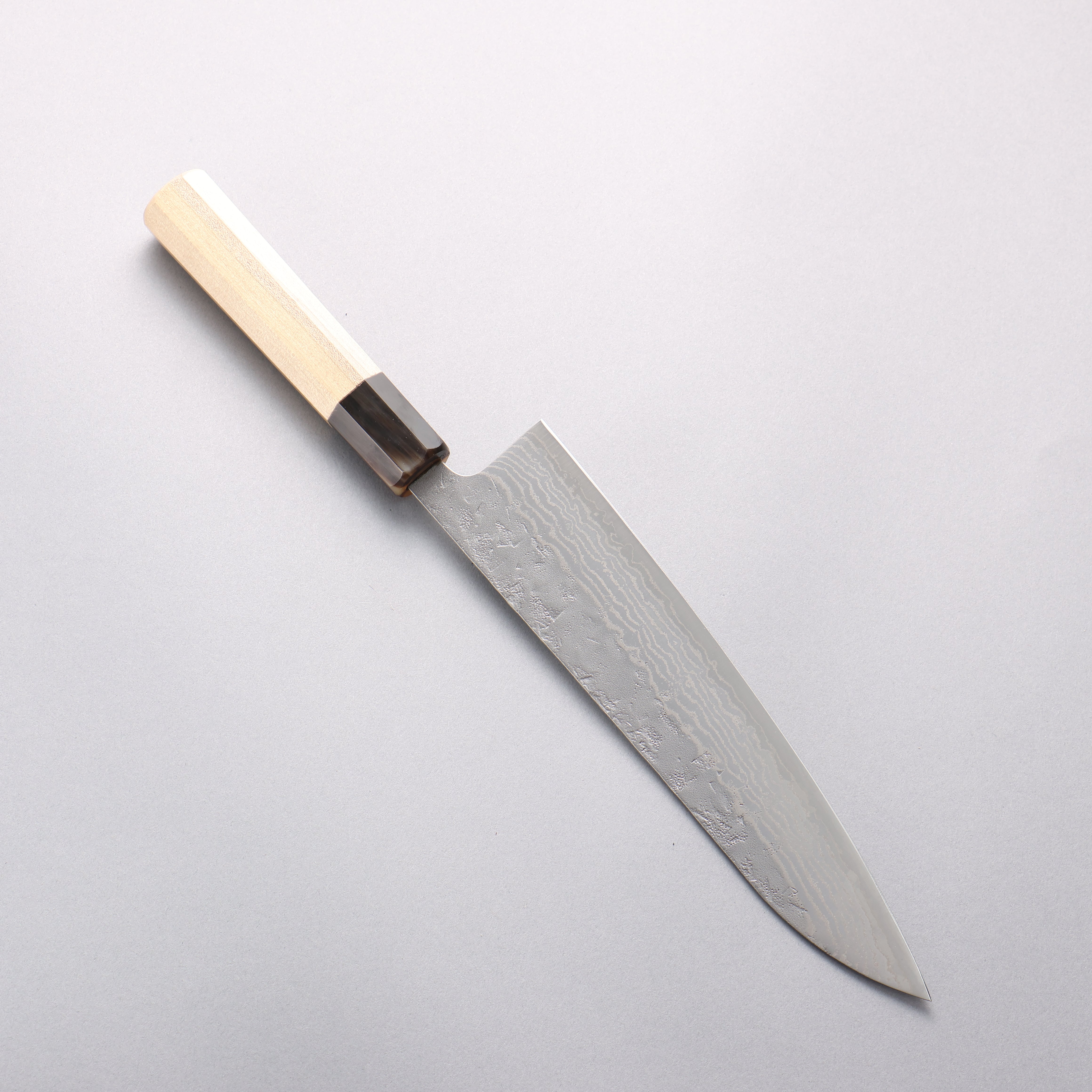 Seisuke Swedish Steel-stn Damascus Washiji Gyuto 210mm Magnolia Handle - Japanny - Best Japanese Knife