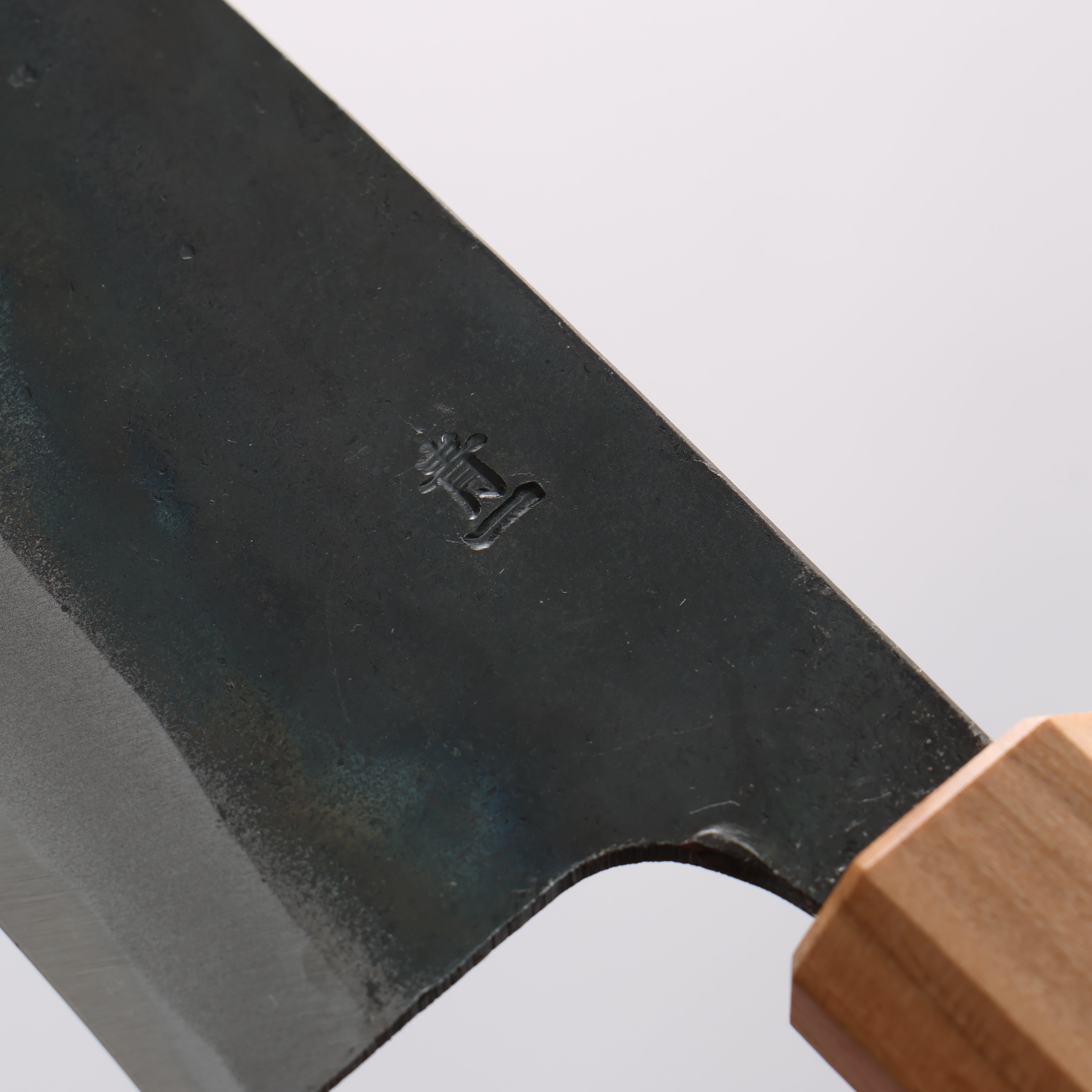 Seisuke Blue Steel No.1 Black Finished Gyuto 210mm Burnt Chestnut (ferrule: Cherry Wood) Handle - Japanny - Best Japanese Knife