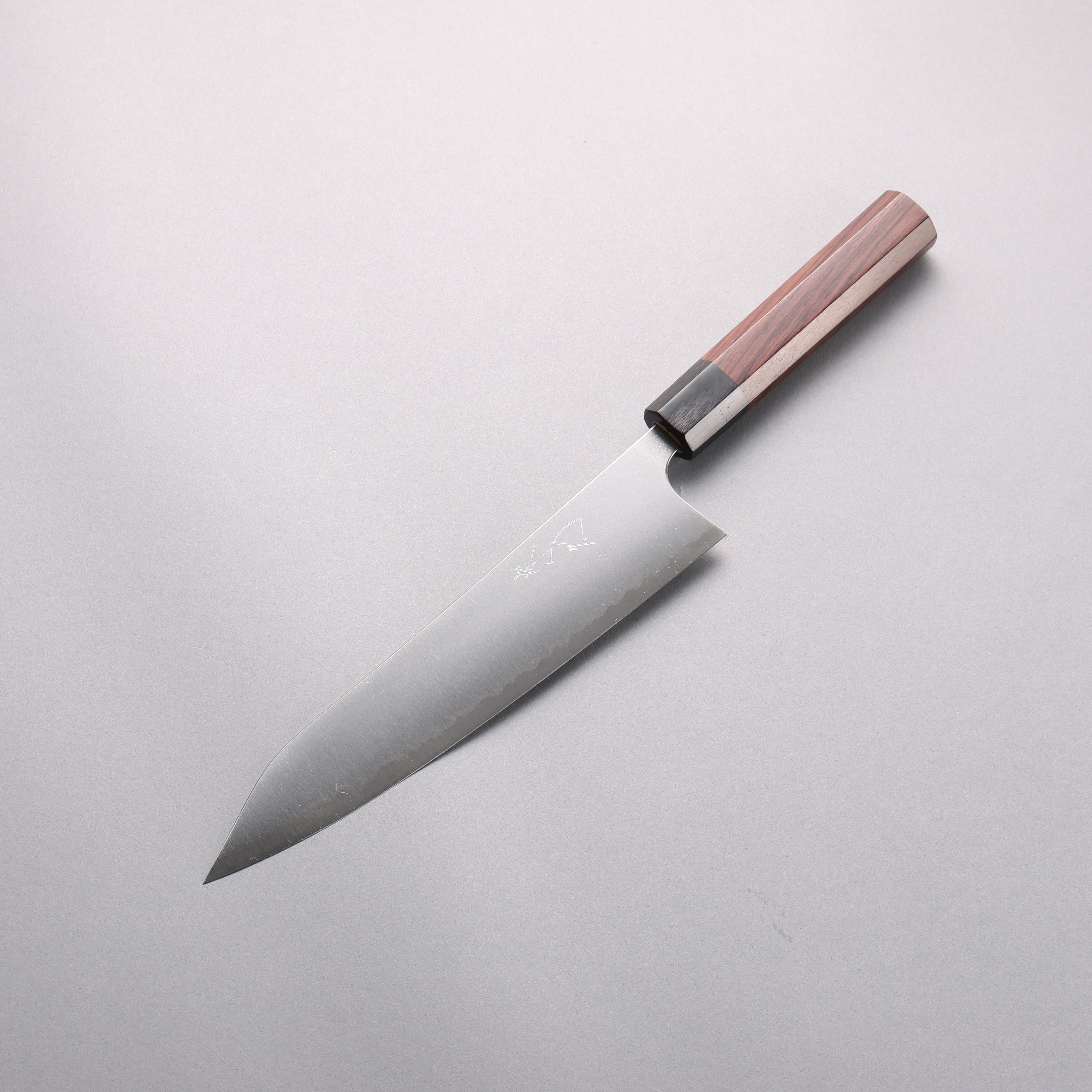 Shibata Takayuki Koutetsu Blue Super Gyuto 210mm Rosewood (Ferrule: Black Pakka Wood) Handle - Japanny - Best Japanese Knife