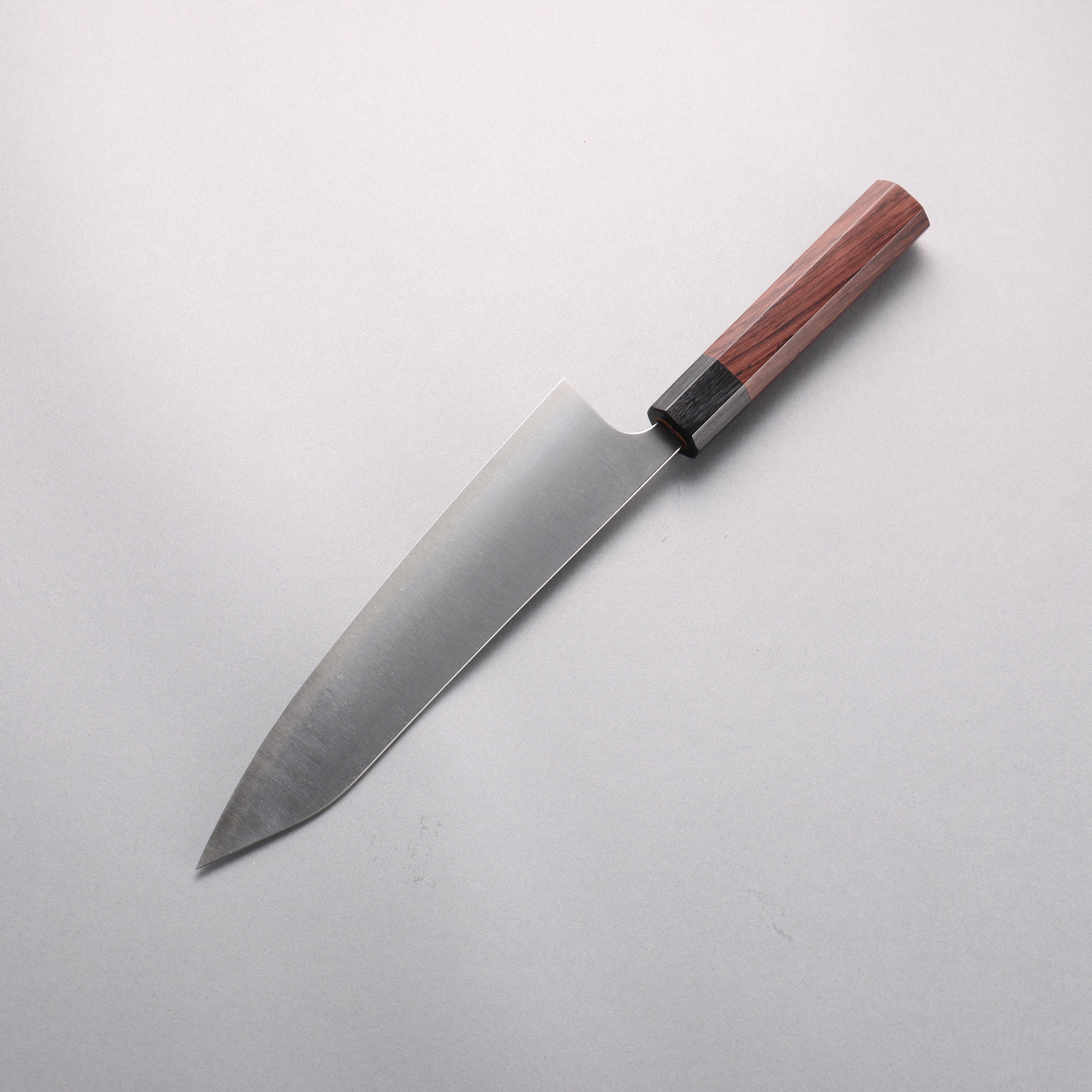 Shibata Takayuki Koutetsu Blue Super Gyuto 210mm Rosewood (Ferrule: Black Pakka Wood) Handle - Japanny - Best Japanese Knife