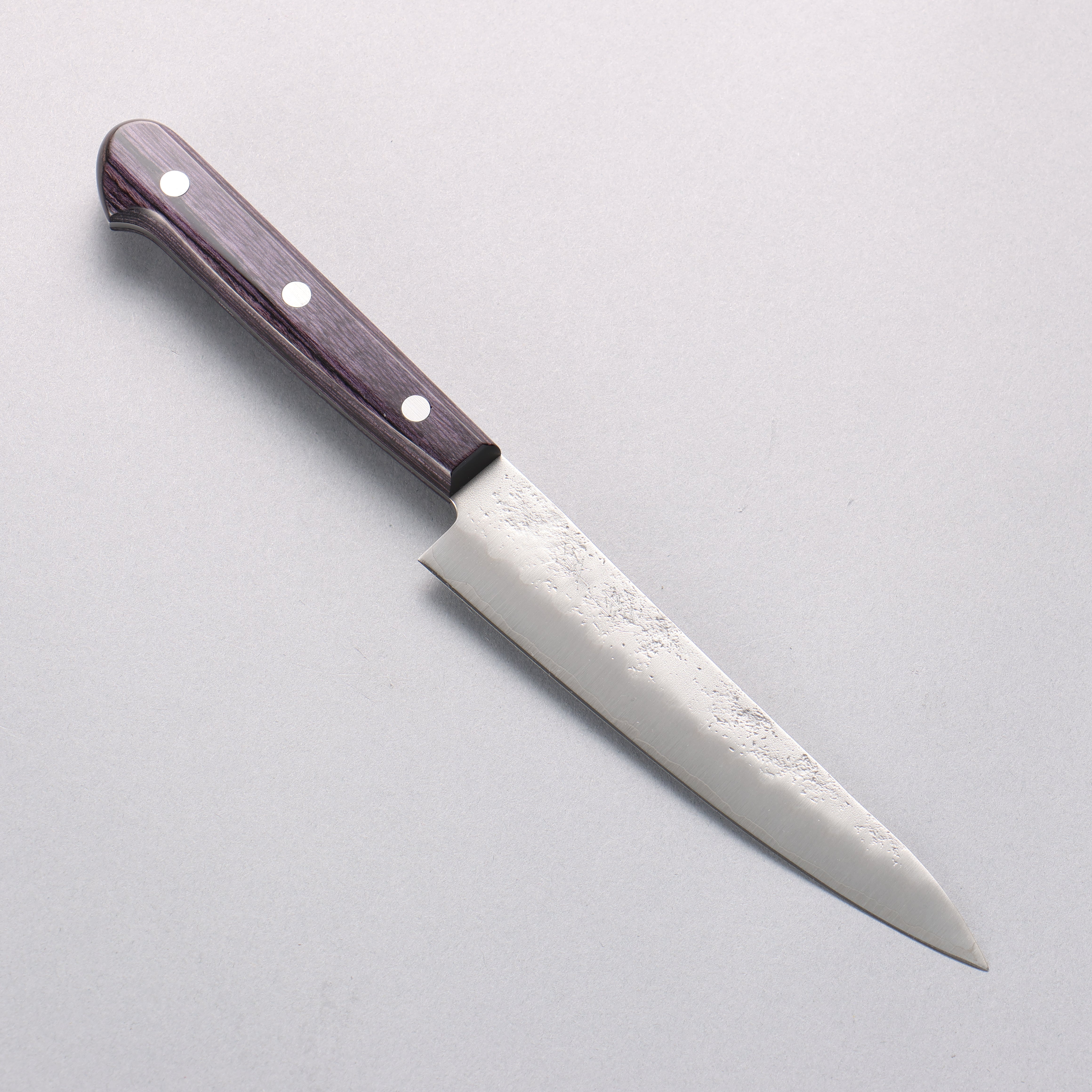 Oul Silver Steel No.3 Nashiji Petty-Utility 135mm Purple Pakka wood Handle - Japanny - Best Japanese Knife