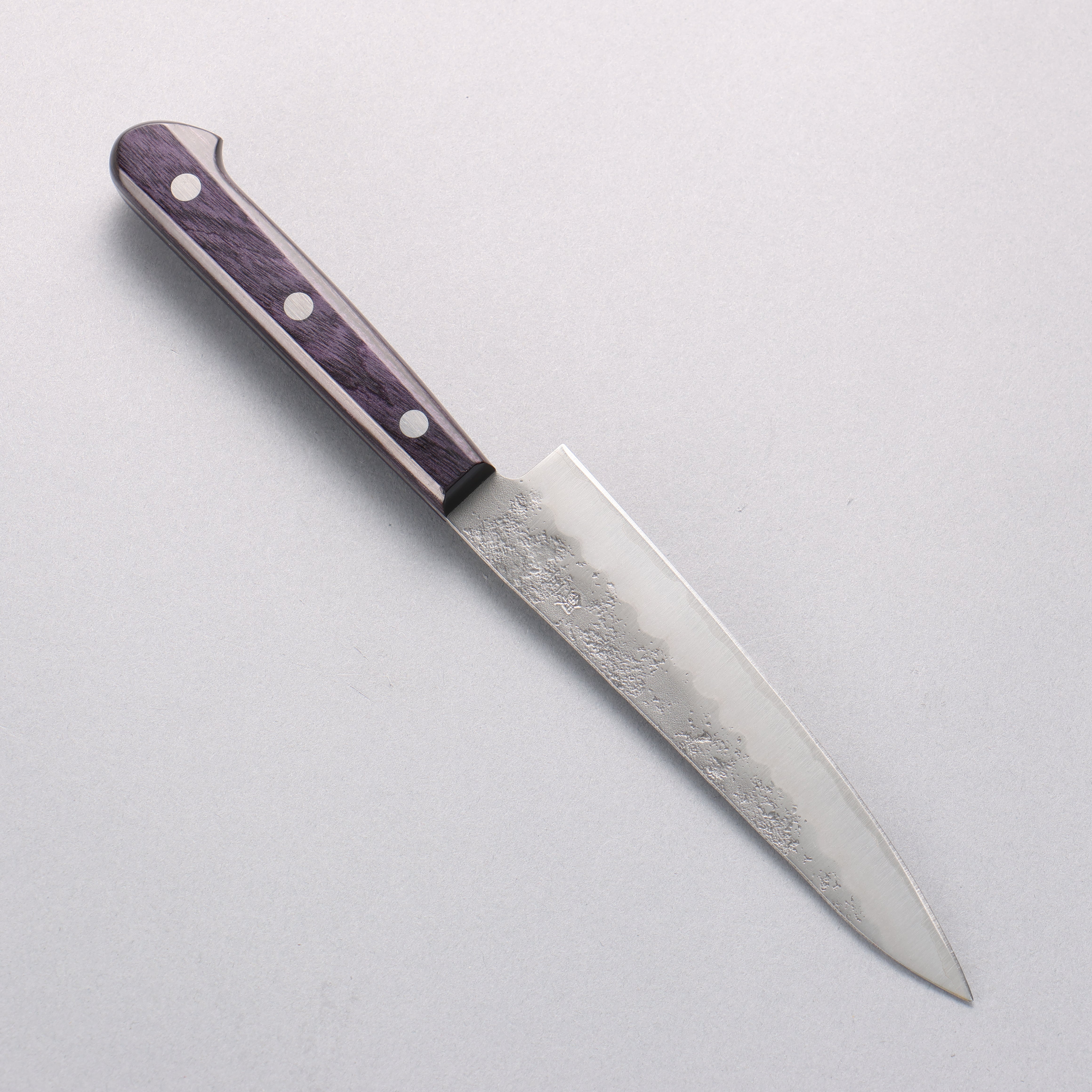 Oul Silver Steel No.3 Nashiji Petty-Utility 135mm Purple Pakka wood Handle - Japanny - Best Japanese Knife
