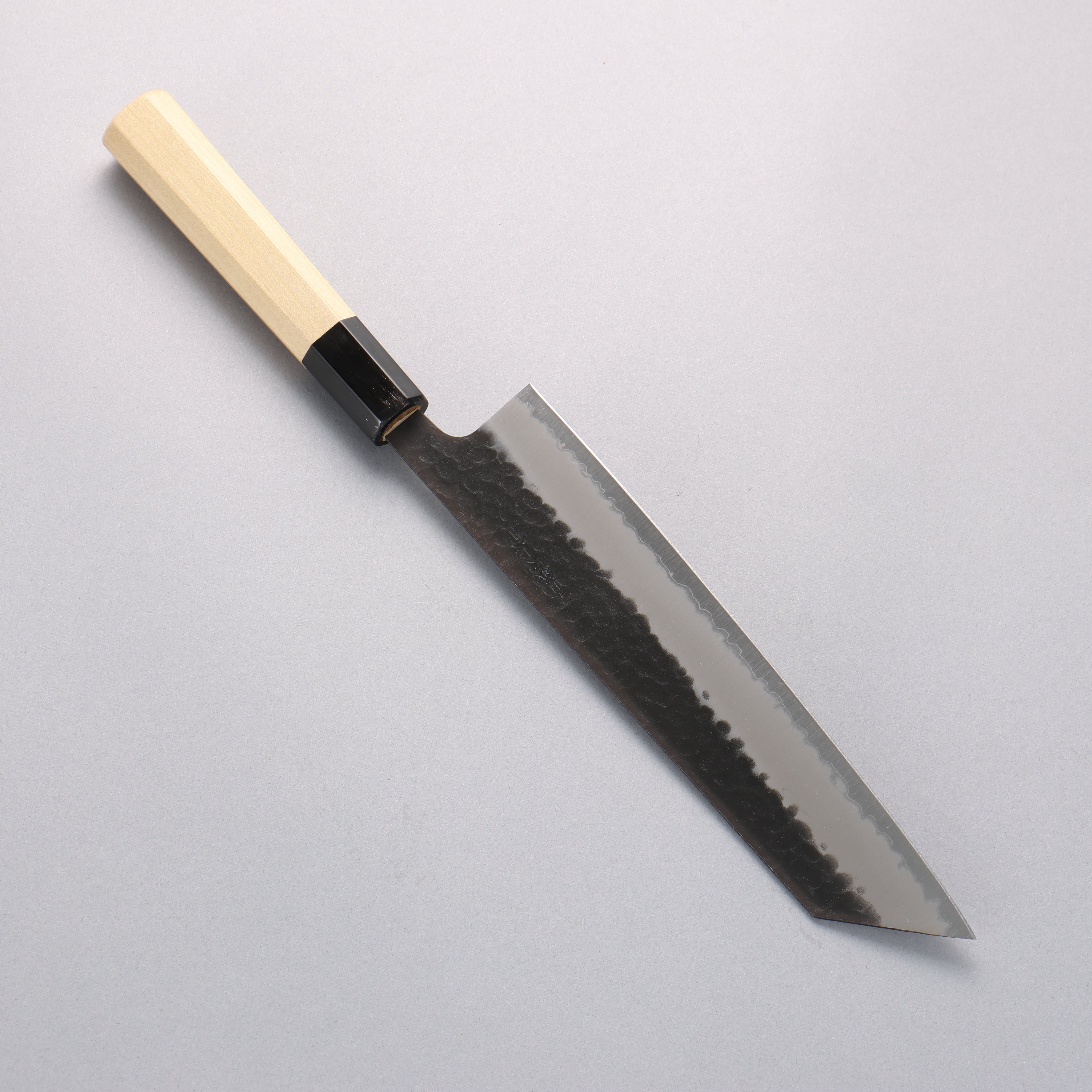 Oul Blue Super Hammered Black Finished Kiritsuke Gyuto 210mm Magnolia Handle - Japanny - Best Japanese Knife