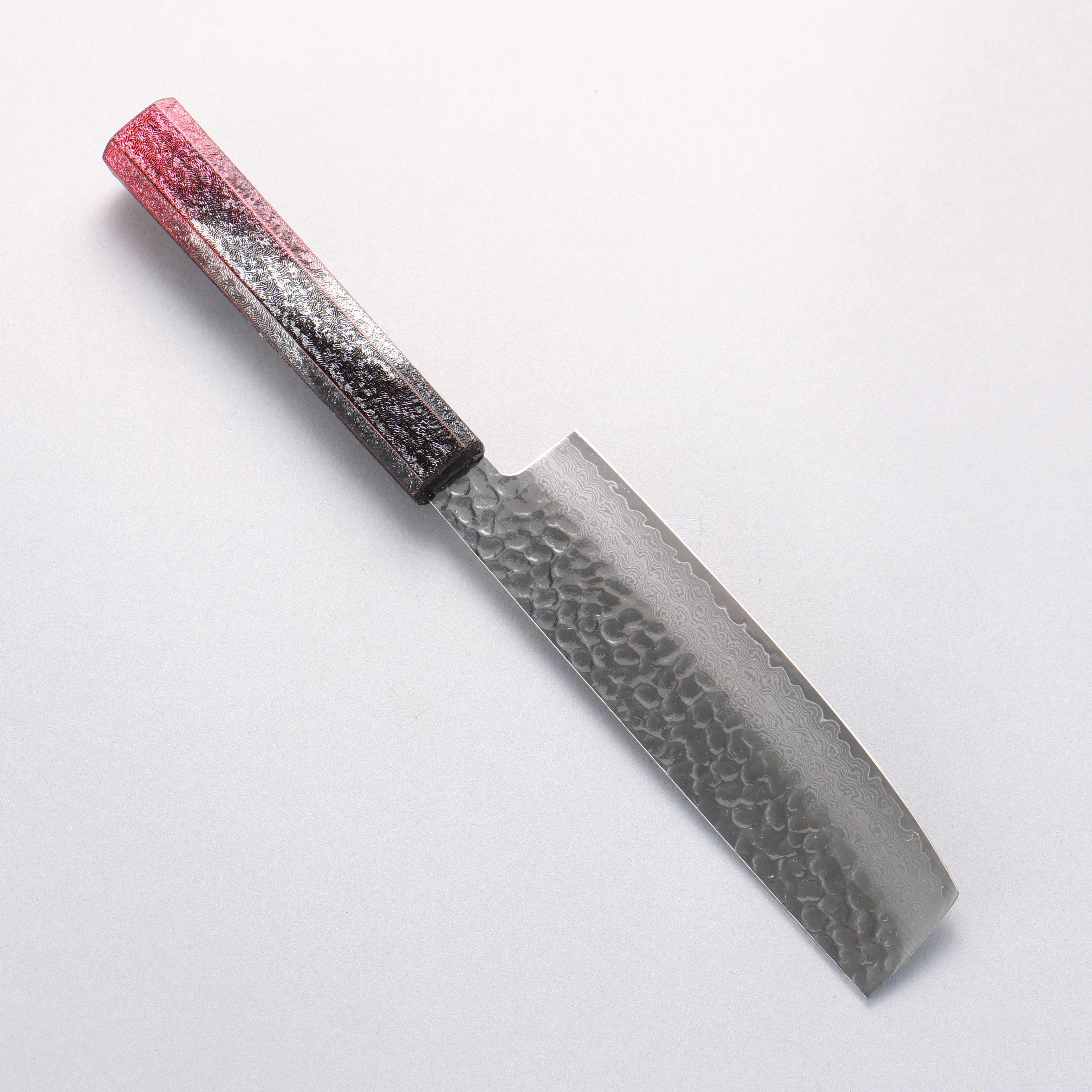 Sakai Takayuki Rinnou VG10 33 Layer Damascus Nakiri 160mm Red Lacquered Handle - Japanny - Best Japanese Knife