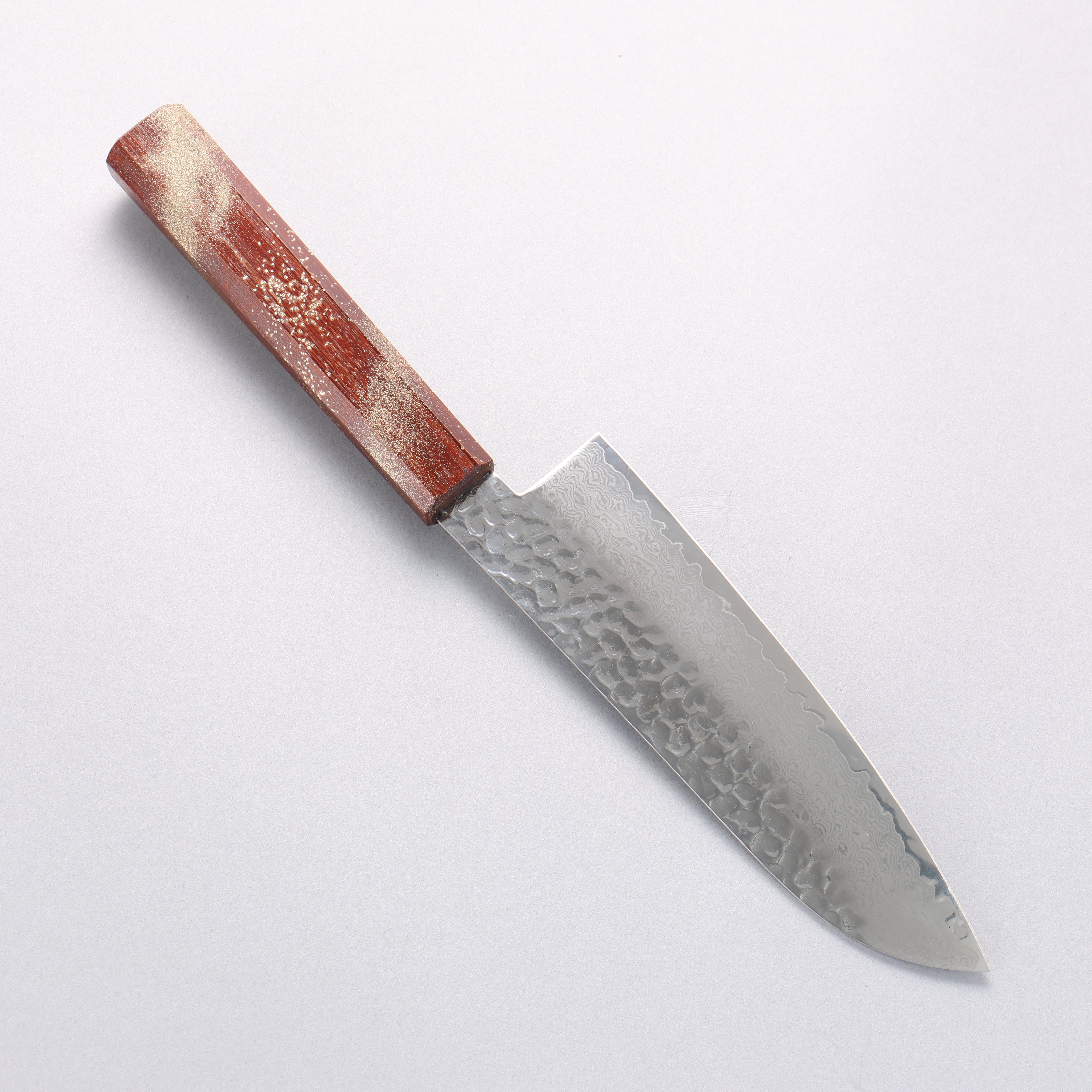 Sakai Takayuki VG10 33 Layer Damascus Santoku 170mm Live oak Lacquered (Seiren) Handle - Japanny - Best Japanese Knife