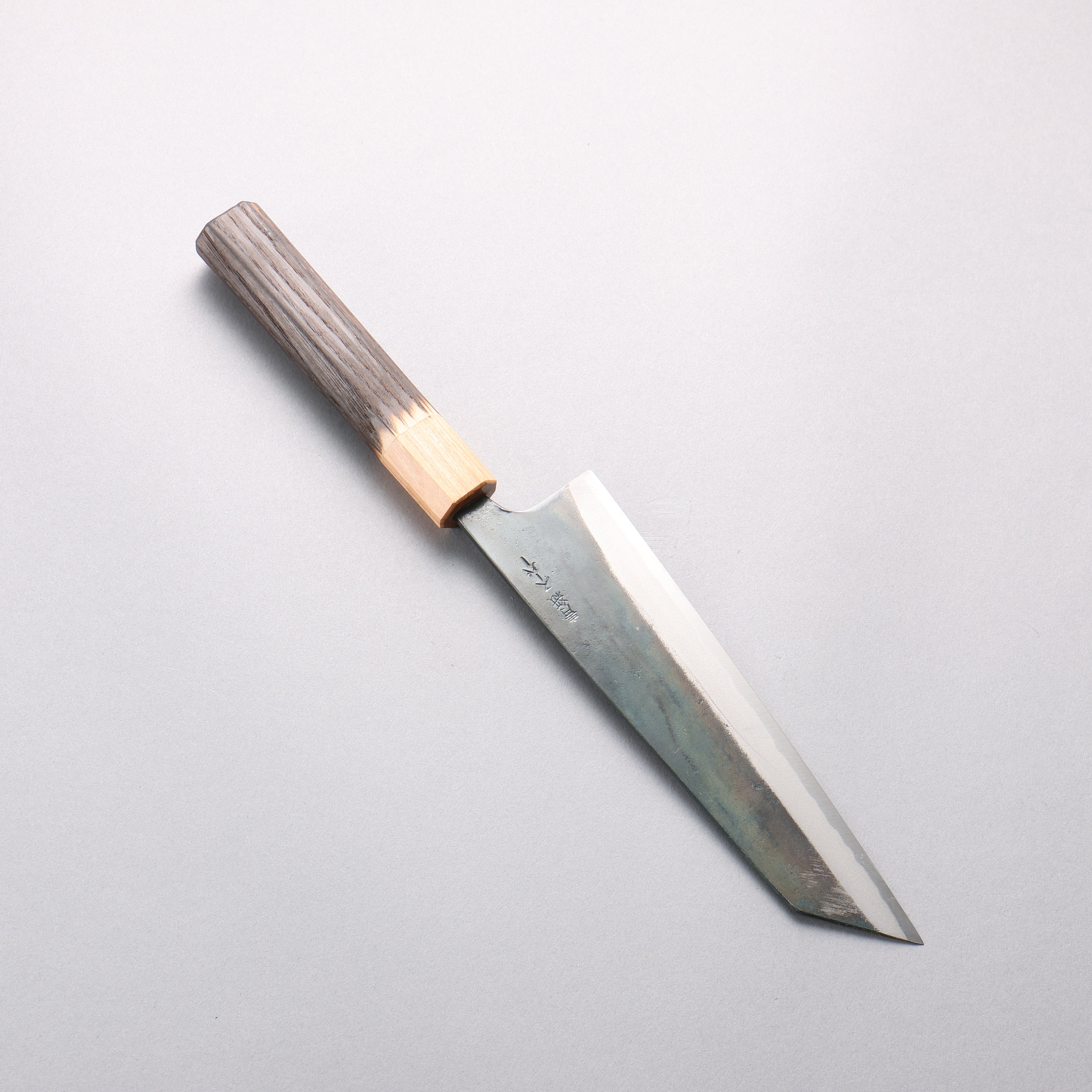 Seisuke Blue Super Black Finished Bunka 180mm Burnt Chestnut (ferrule: Cherry Wood) Handle - Japanny - Best Japanese Knife