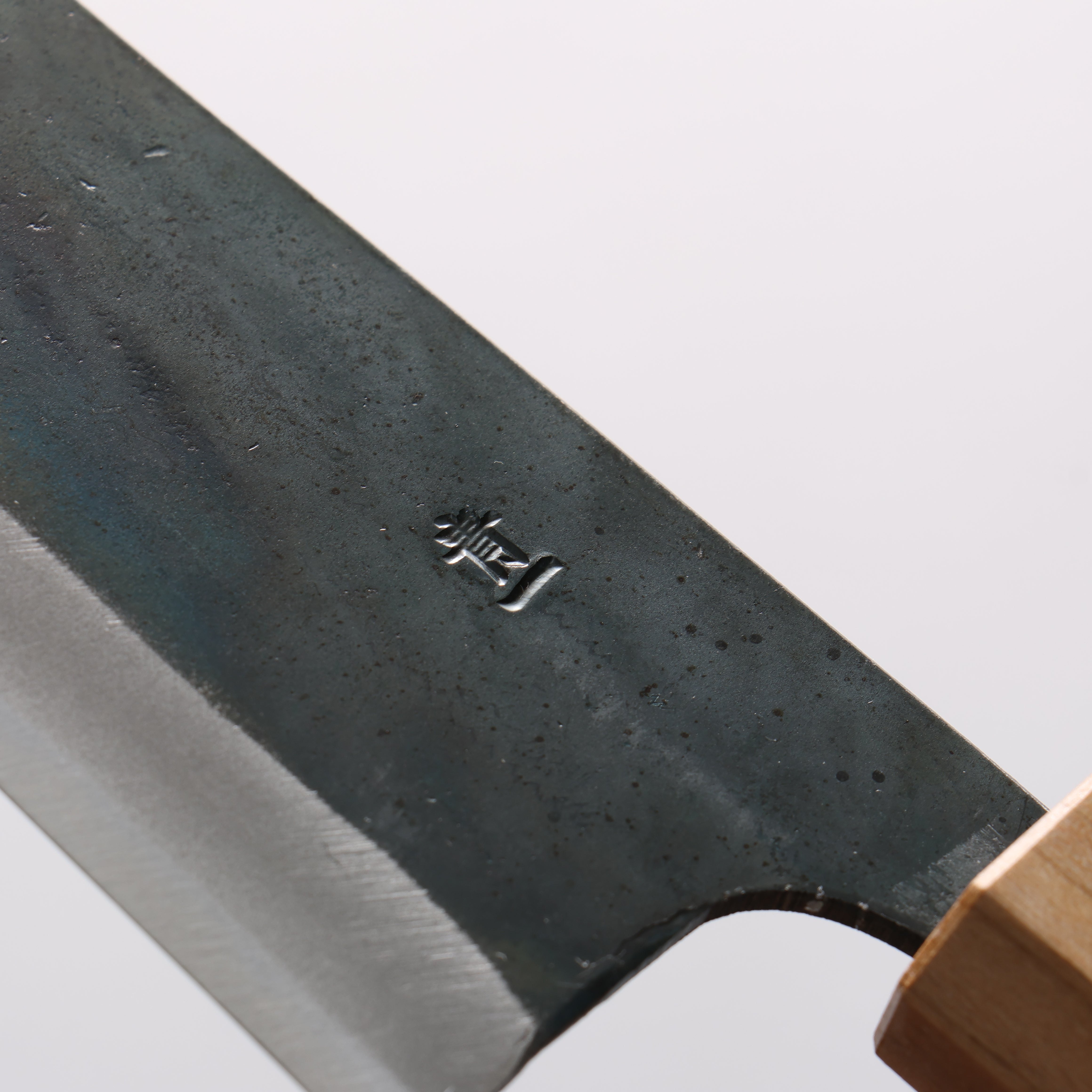 Seisuke Blue Steel No.1 Black Finished Santoku 165mm Burnt Chestnut (ferrule: Cherry Wood) Handle - Japanny - Best Japanese Knife