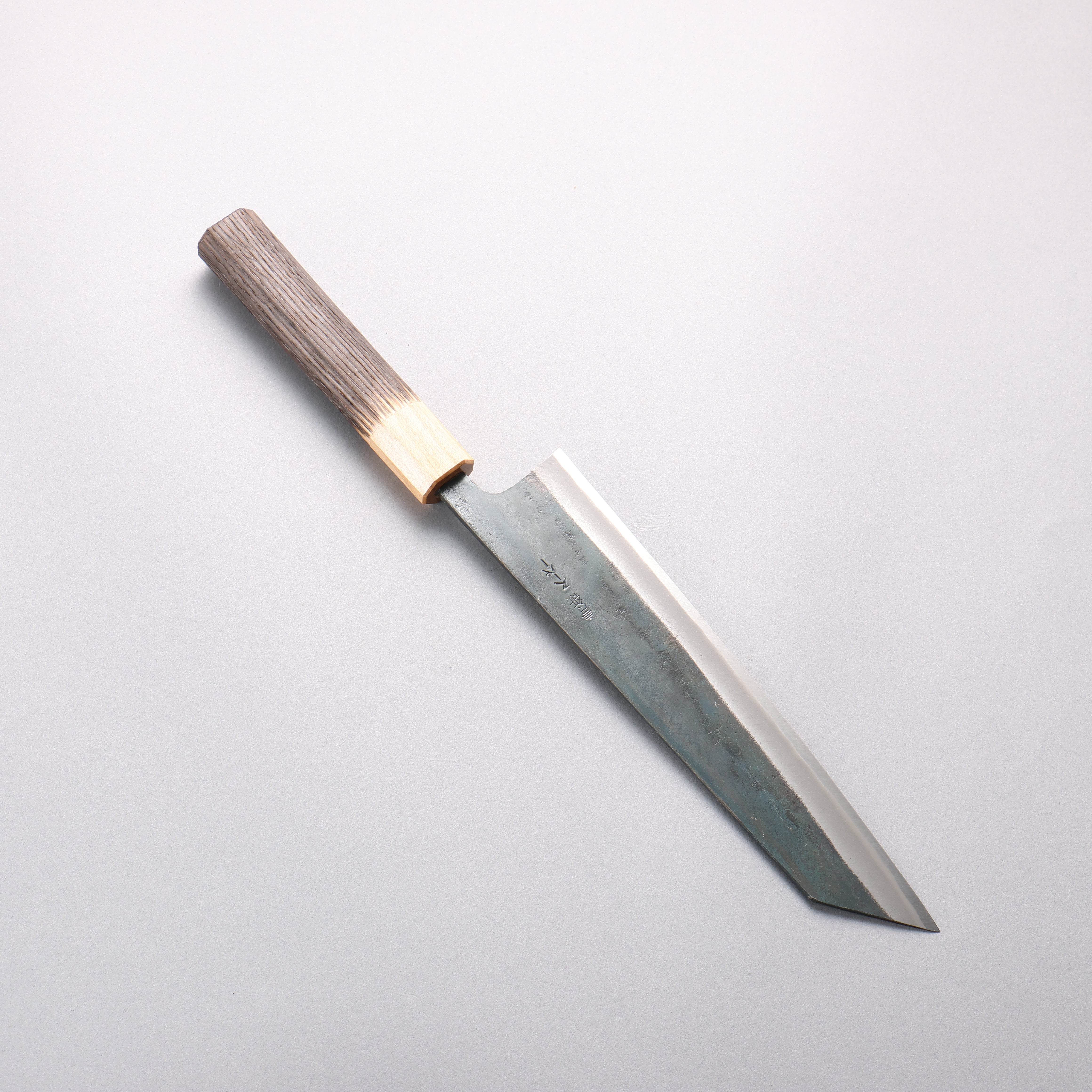 Seisuke Blue Super Black Finished Kiritsuke Gyuto 210mm Burnt Chestnut (ferrule: Cherry Wood) Handle - Japanny - Best Japanese Knife