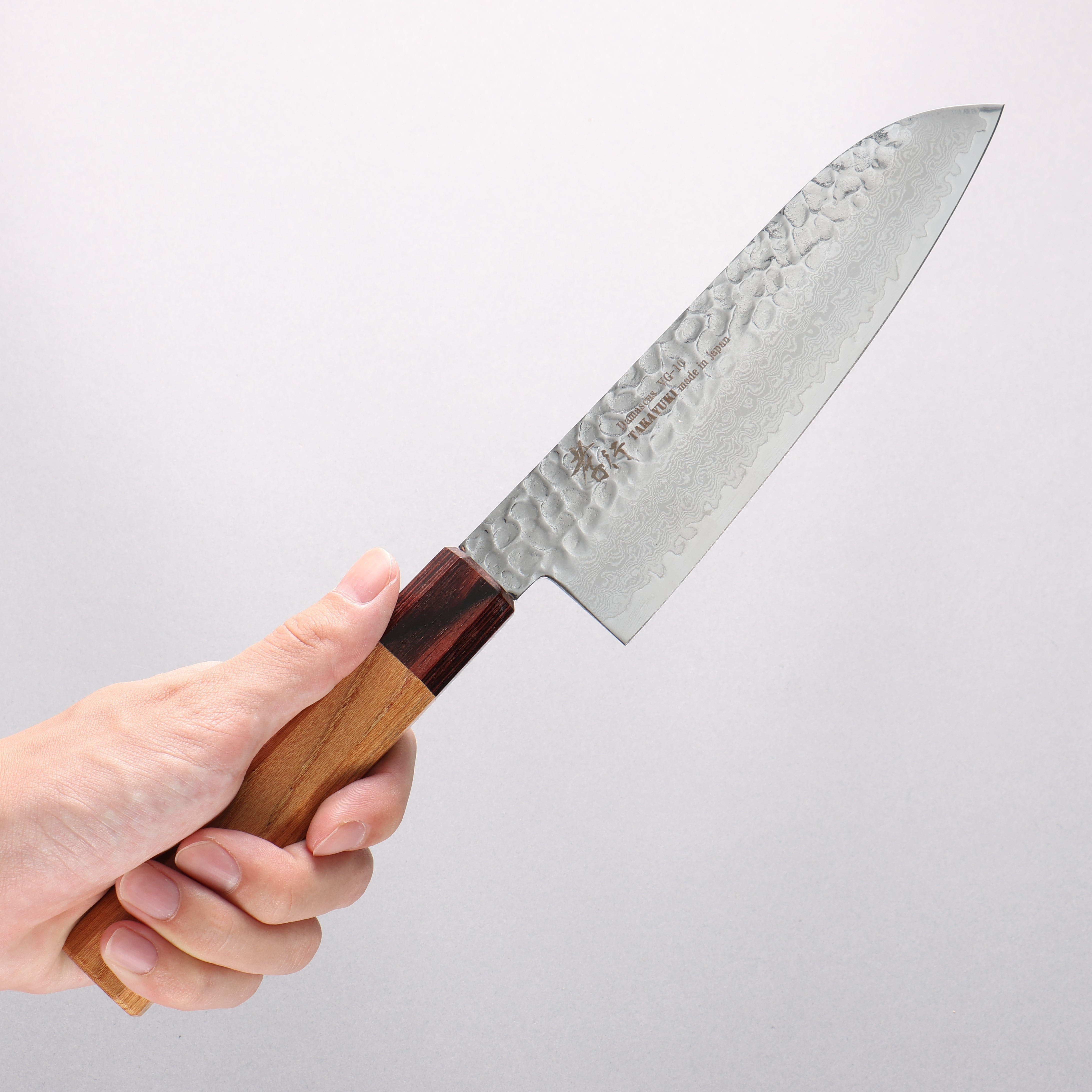 Sakai Takayuki VG10 33 Layer Damascus Santoku 170mm Keyaki (Japanese Elm) Handle - Japanny - Best Japanese Knife