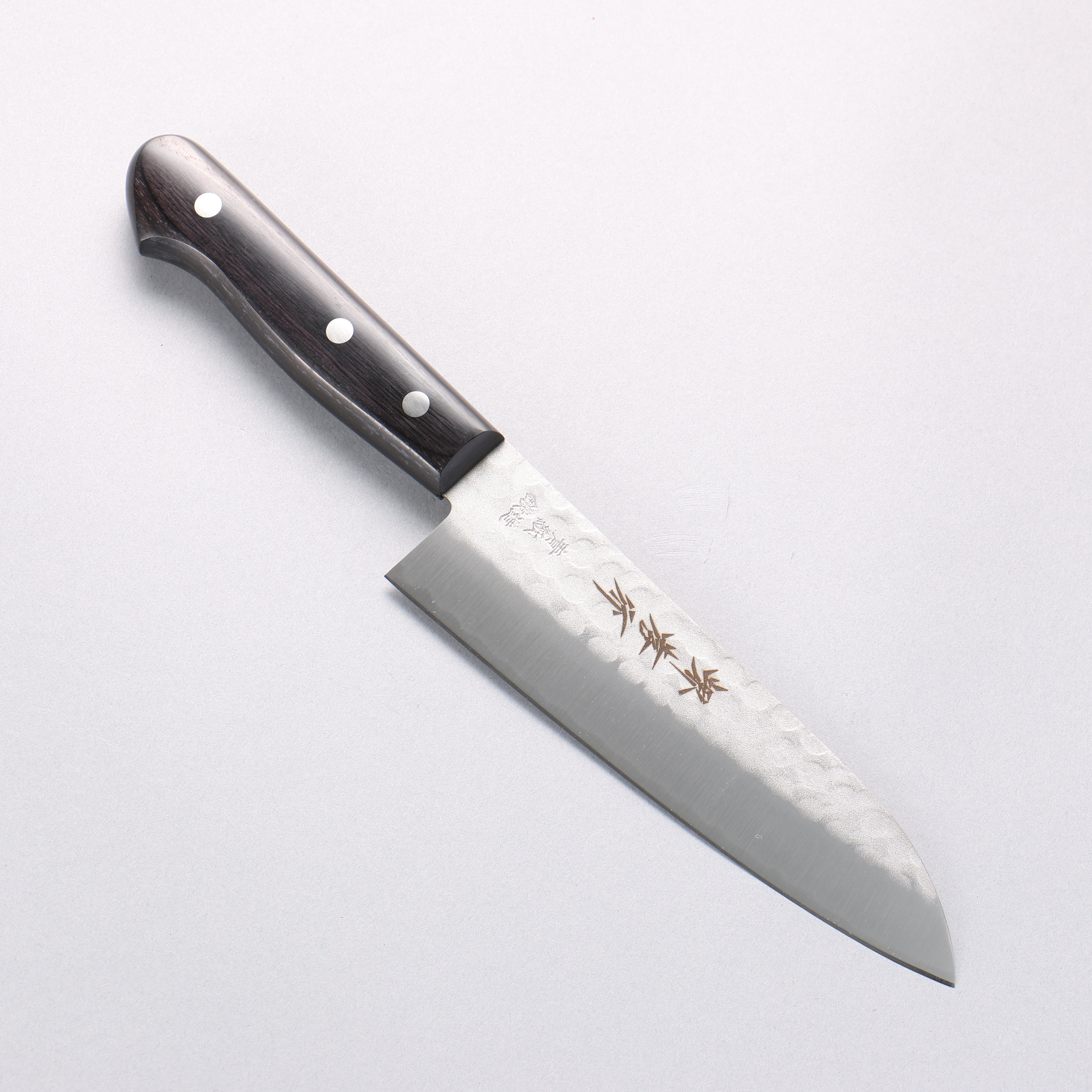Sakai Takayuki Blue Steel Hammered 3 Layer Santoku 165mm - Japanny - Best Japanese Knife