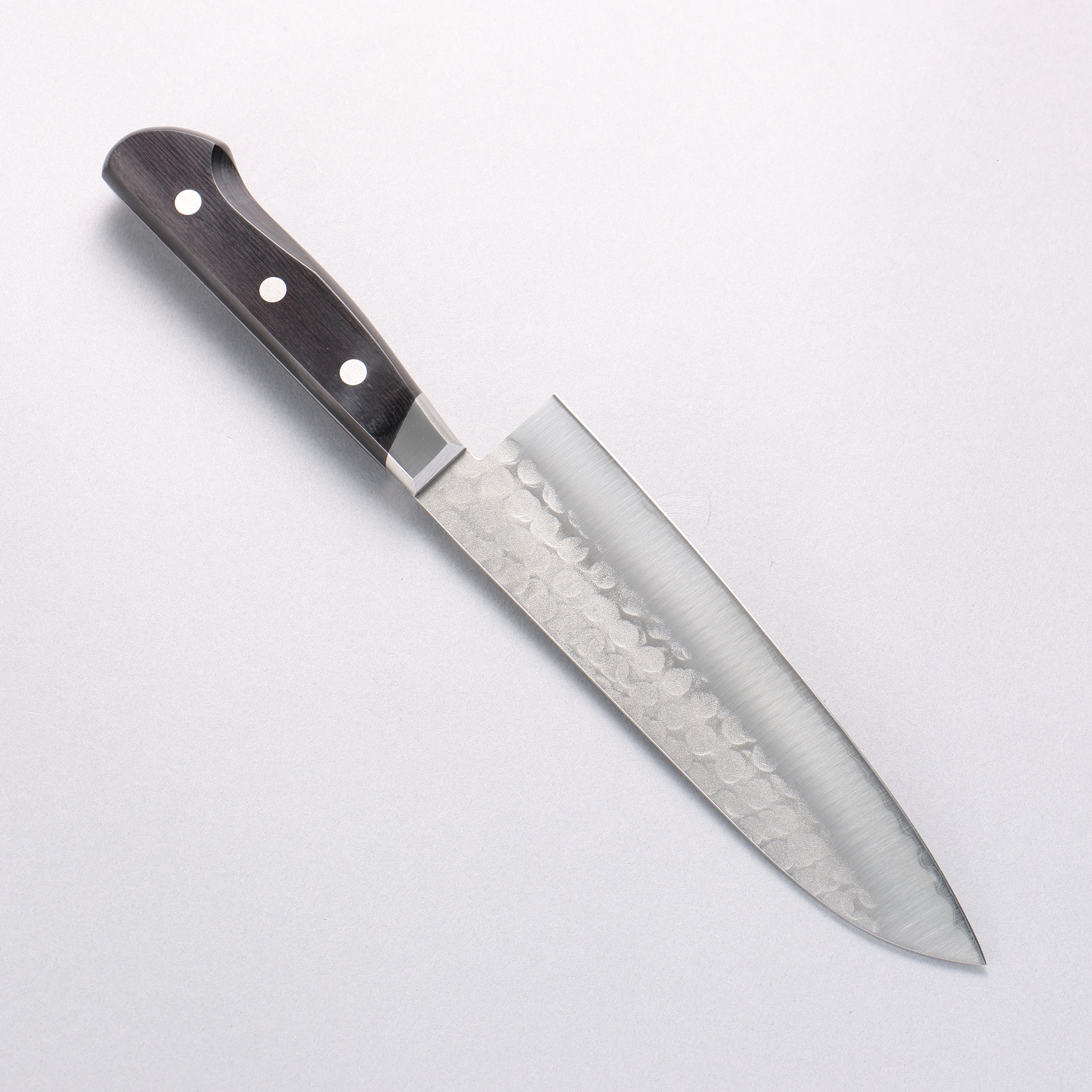 Sakai Takayuki Blue Steel Hammered 3 Layer Santoku 180mm - Japanny - Best Japanese Knife