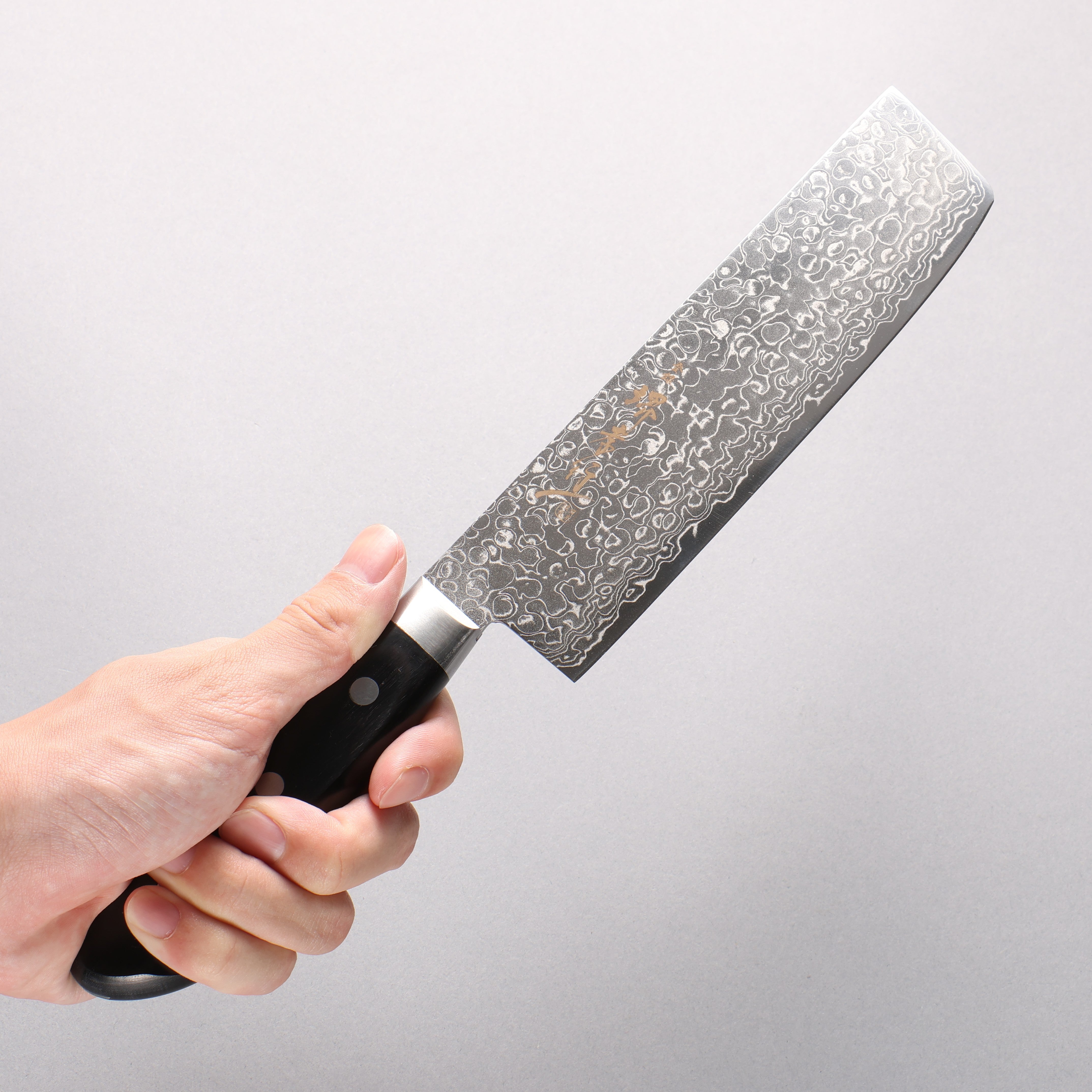 Sakai Takayuki AUS10 45 Layer Mirrored Finish Damascus Nakiri 160mm - Japanny - Best Japanese Knife