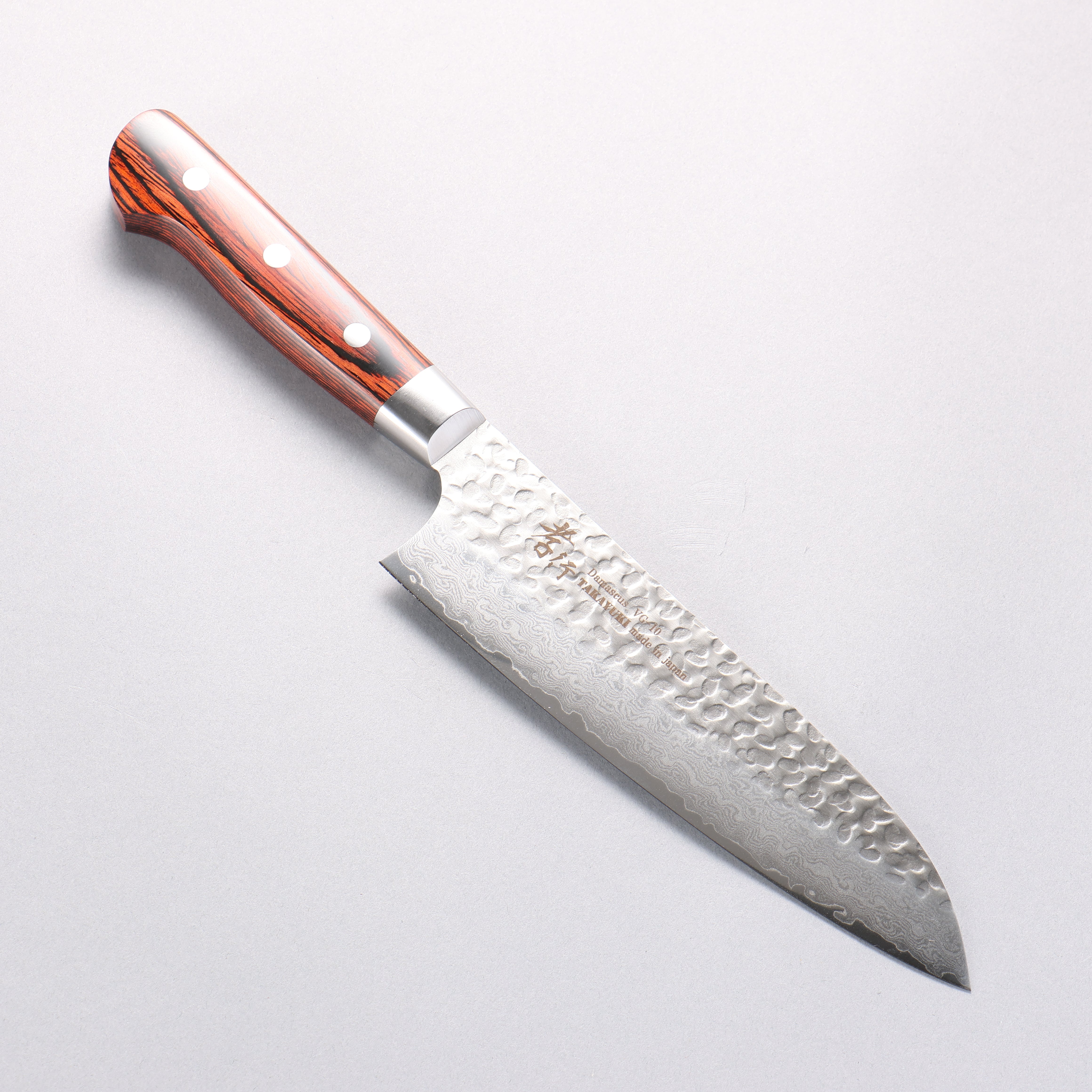 Sakai Takayuki VG10 33 Layer Damascus Santoku 180mm Mahogany Pakka wood Handle - Japanny - Best Japanese Knife