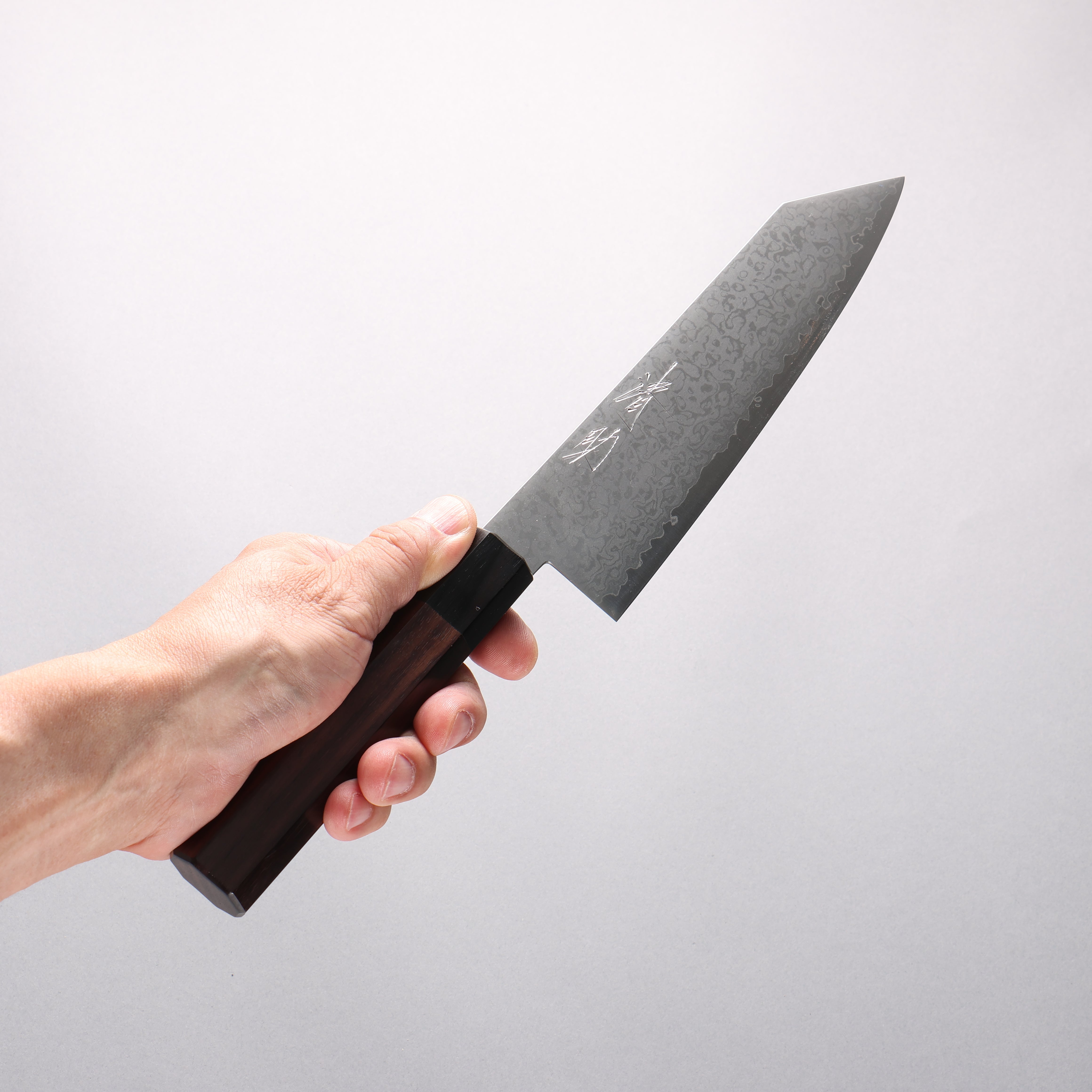 Seisuke VG10 8 Layer Damascus Kiritsuke Santoku 180mm Rosewood (Ferrule: Black Pakka Wood) Handle - Japanny - Best Japanese Knife