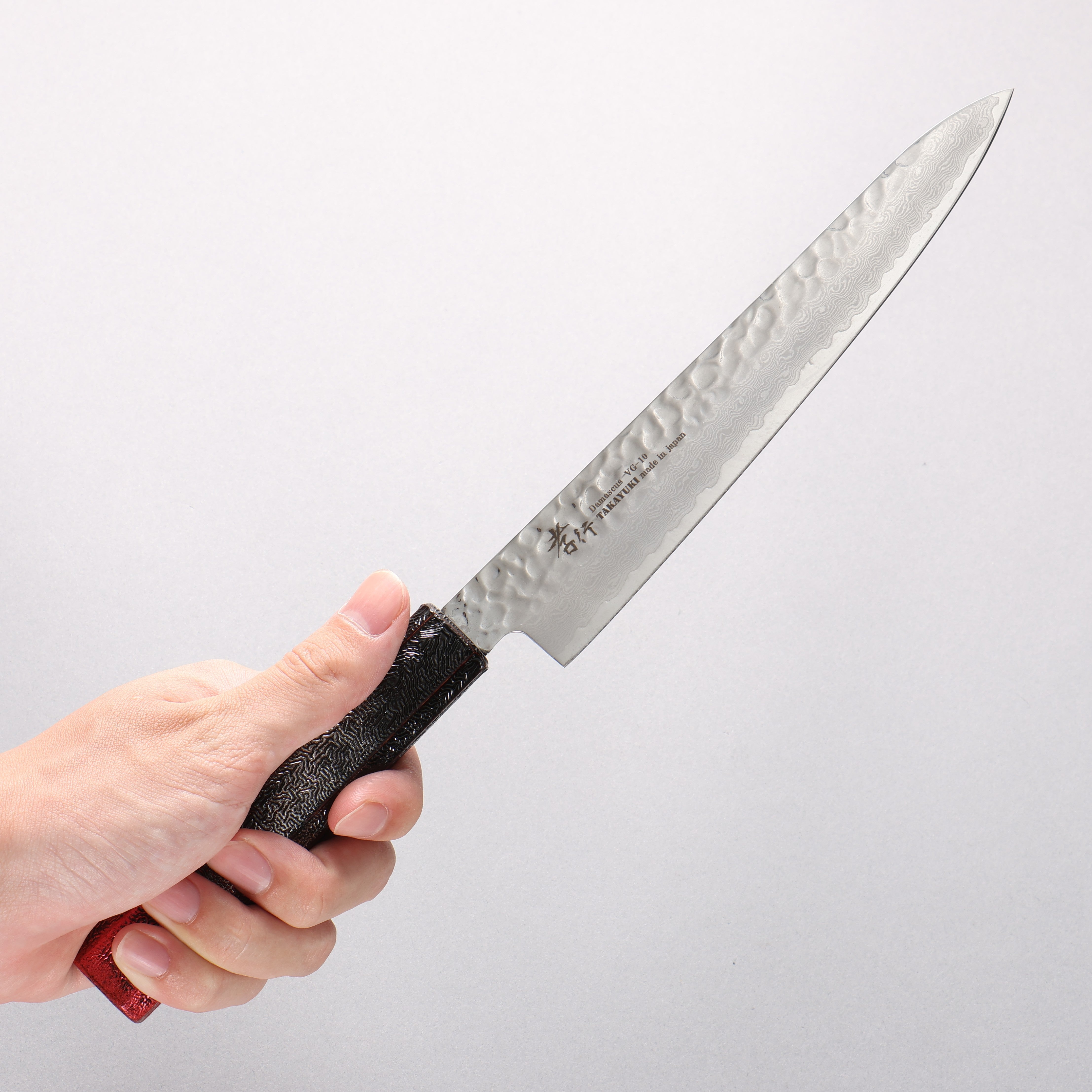 Sakai Takayuki Rinnou VG10 33 Layer Damascus Petty-Utility 180mm Red Lacquered Handle - Japanny - Best Japanese Knife