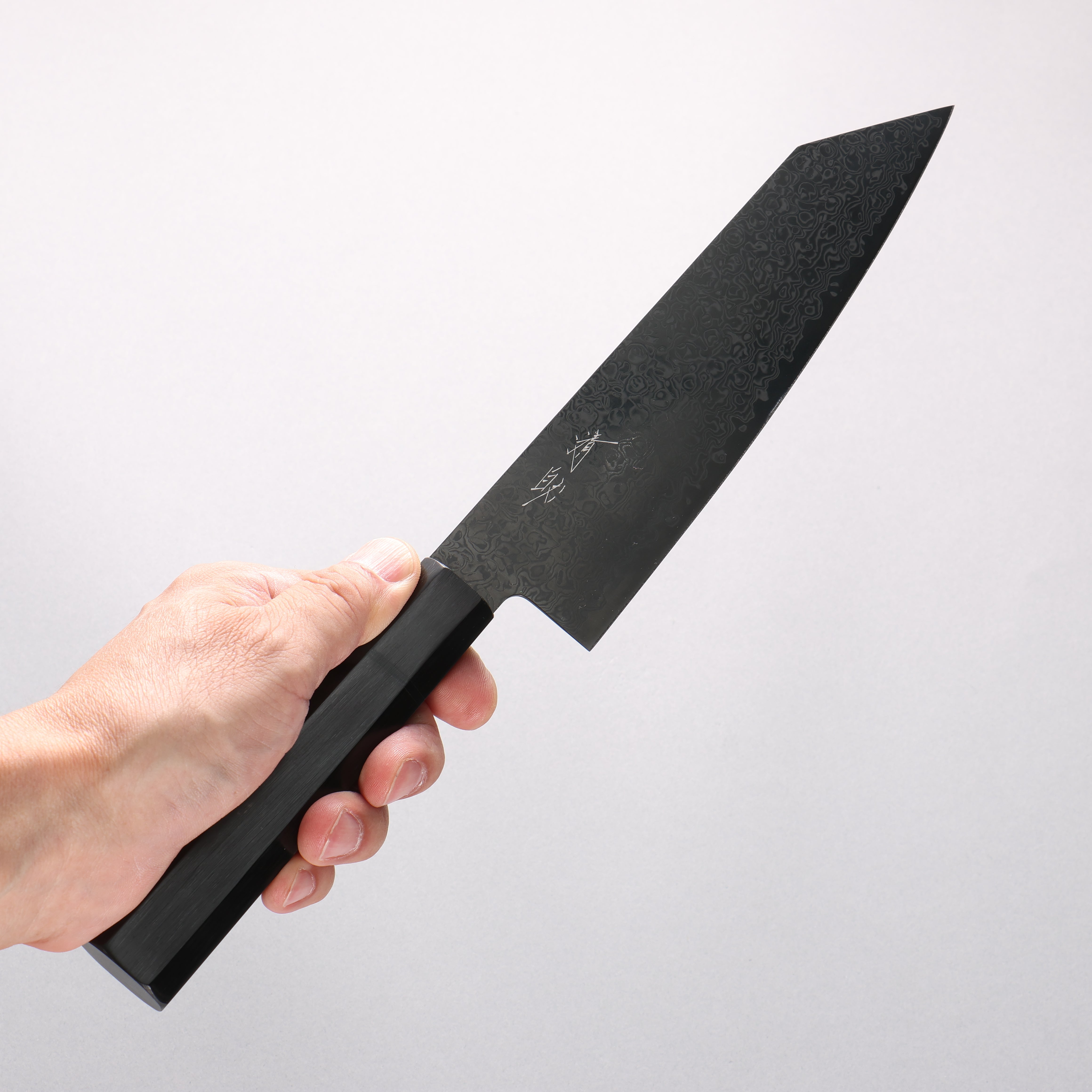 Seisuke Dark Horse SG2 Black Damascus Kiritsuke Santoku 180mm Black Pakka wood Handle - Japanny - Best Japanese Knife