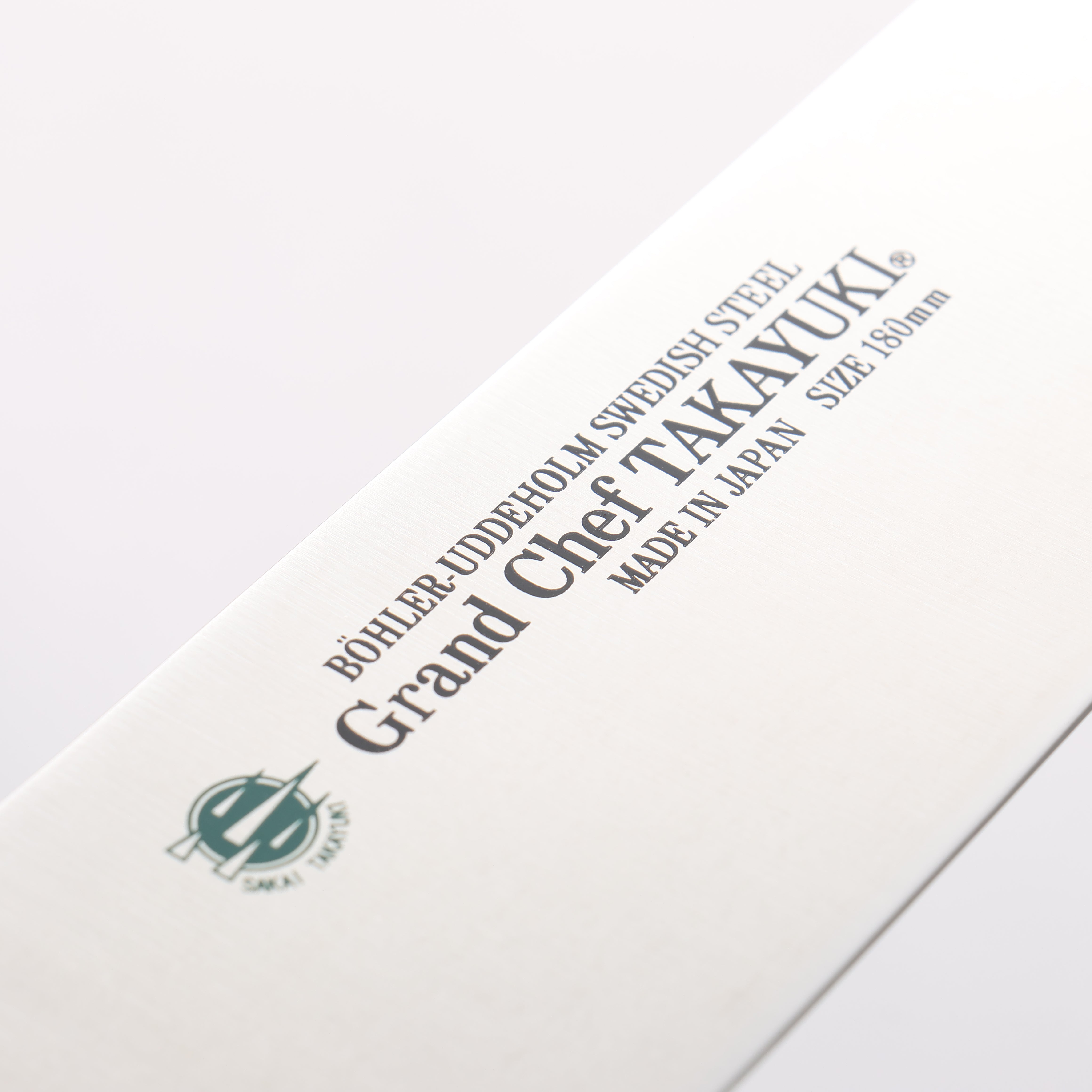 Sakai Takayuki Grand Chef Grand Chef Swedish Steel-stn Santoku 180mm Green Micarta Handle - Japanny - Best Japanese Knife