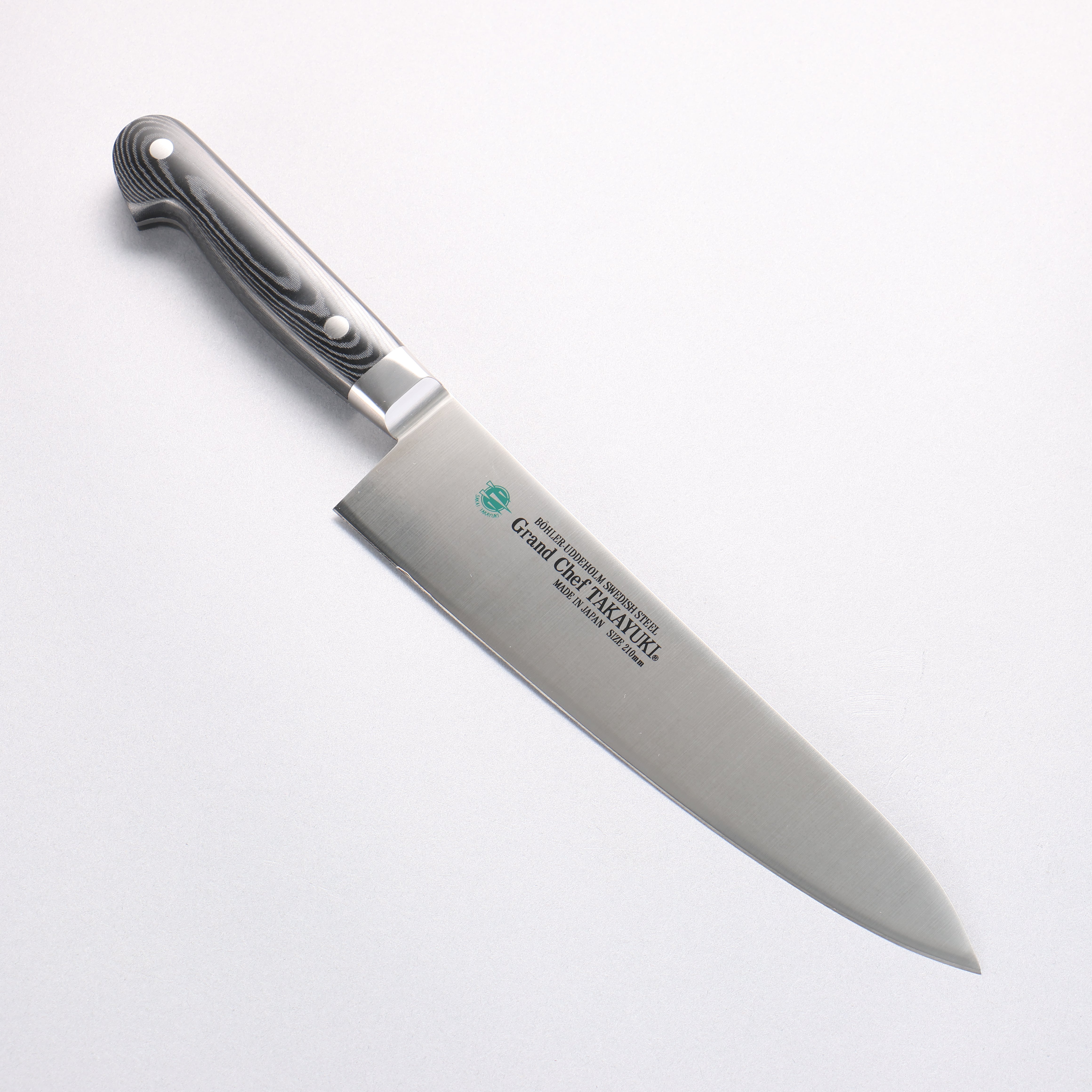 Sakai Takayuki Grand Chef Grand Chef Swedish Steel-stn Gyuto 210mm Black Micarta Handle - Japanny - Best Japanese Knife
