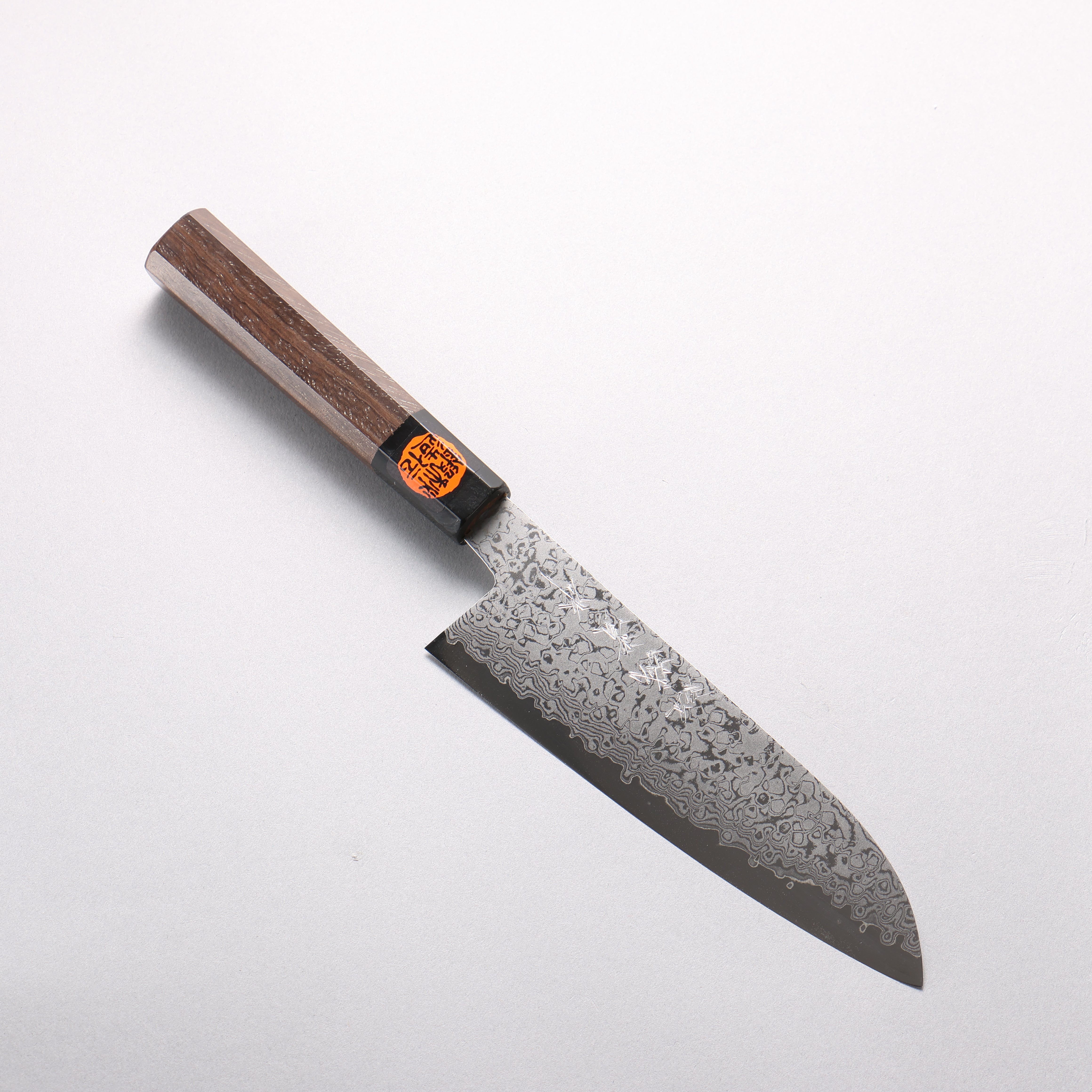 Shigeki Tanaka VG10 17 Layer Damascus Santoku 165mm Walnut Handle - Japanny - Best Japanese Knife