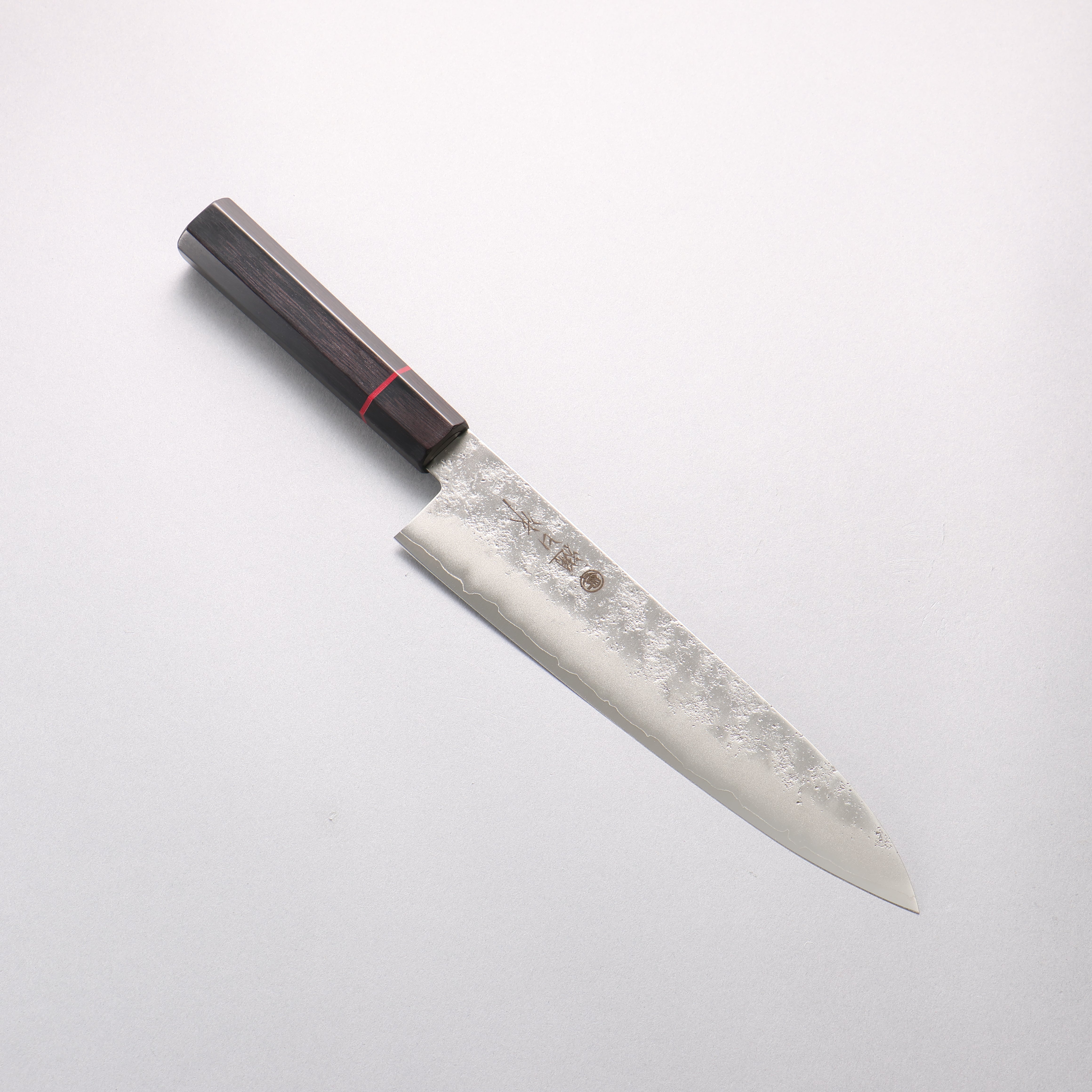 Higuchi Silver Steel No.3 Nashiji Gyuto 210mm Black Pakka wood Handle - Japanny - Best Japanese Knife