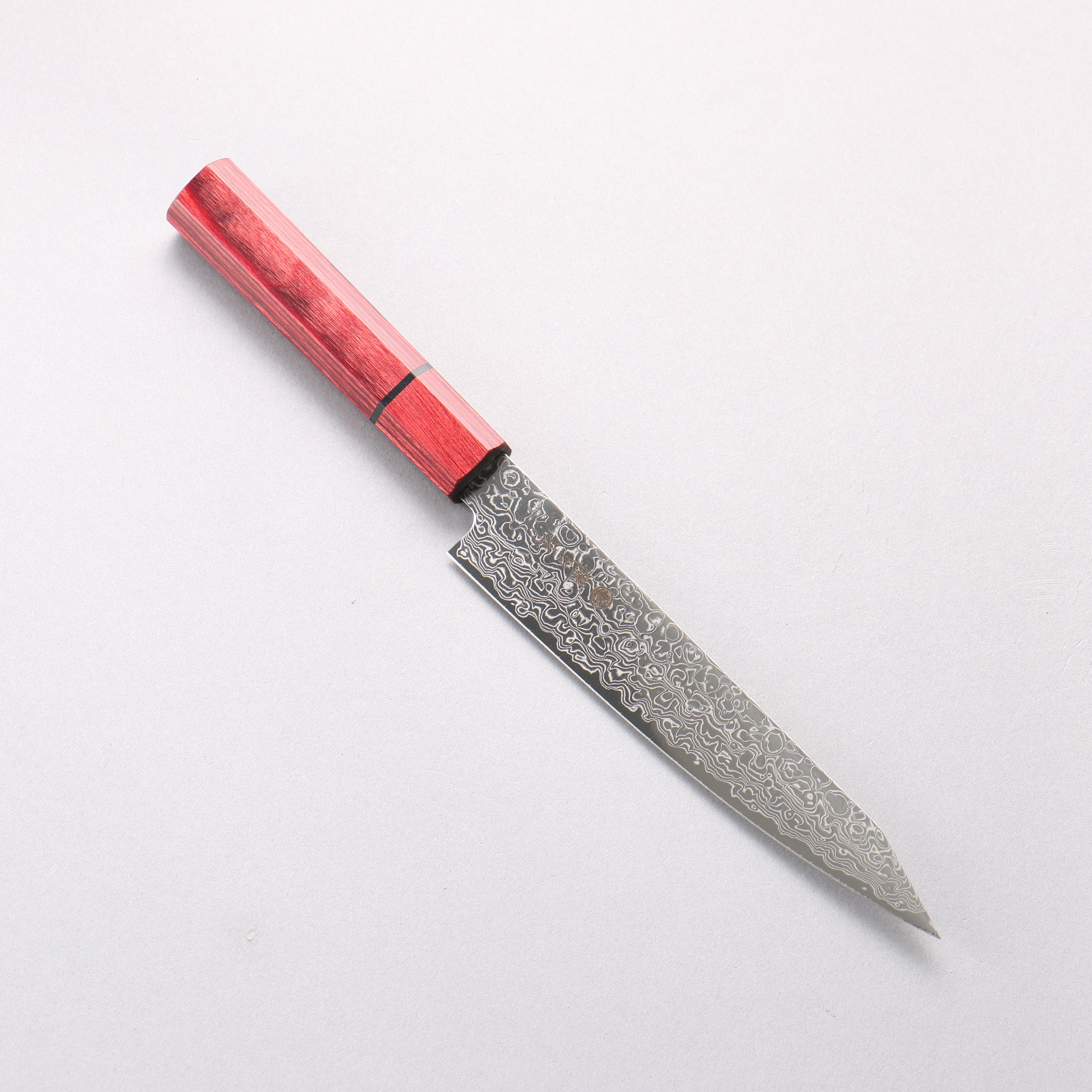 Higuchi SG2 Damascus Migaki Finished Kiritsuke Petty-Utility 150mm Red Pakka wood Handle - Japanny - Best Japanese Knife