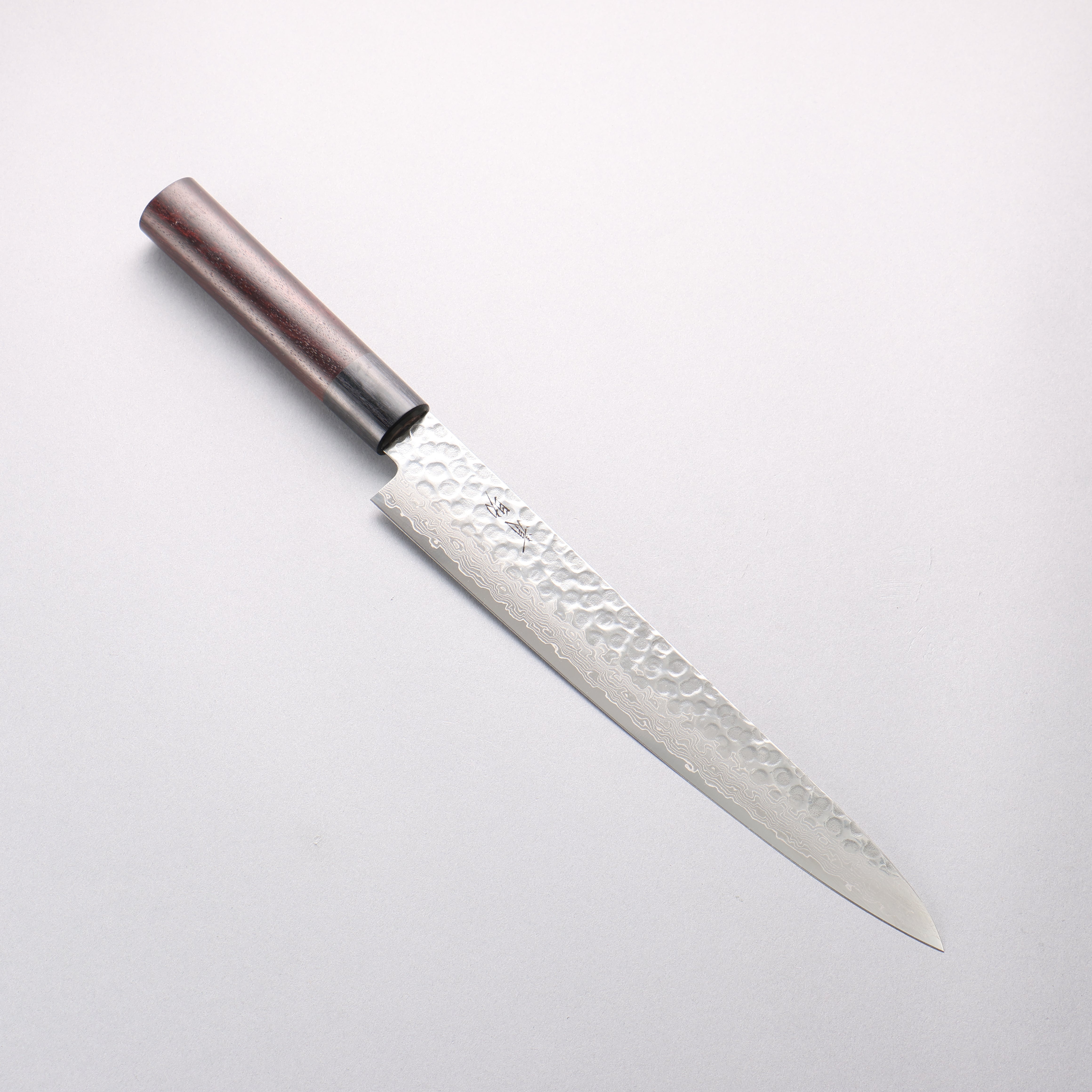 Seisuke Sumi VG10 Hammered Damascus Sujihiki 240mm Rosewood (Ferrule: Black Pakka Wood) Handle - Japanny - Best Japanese Knife