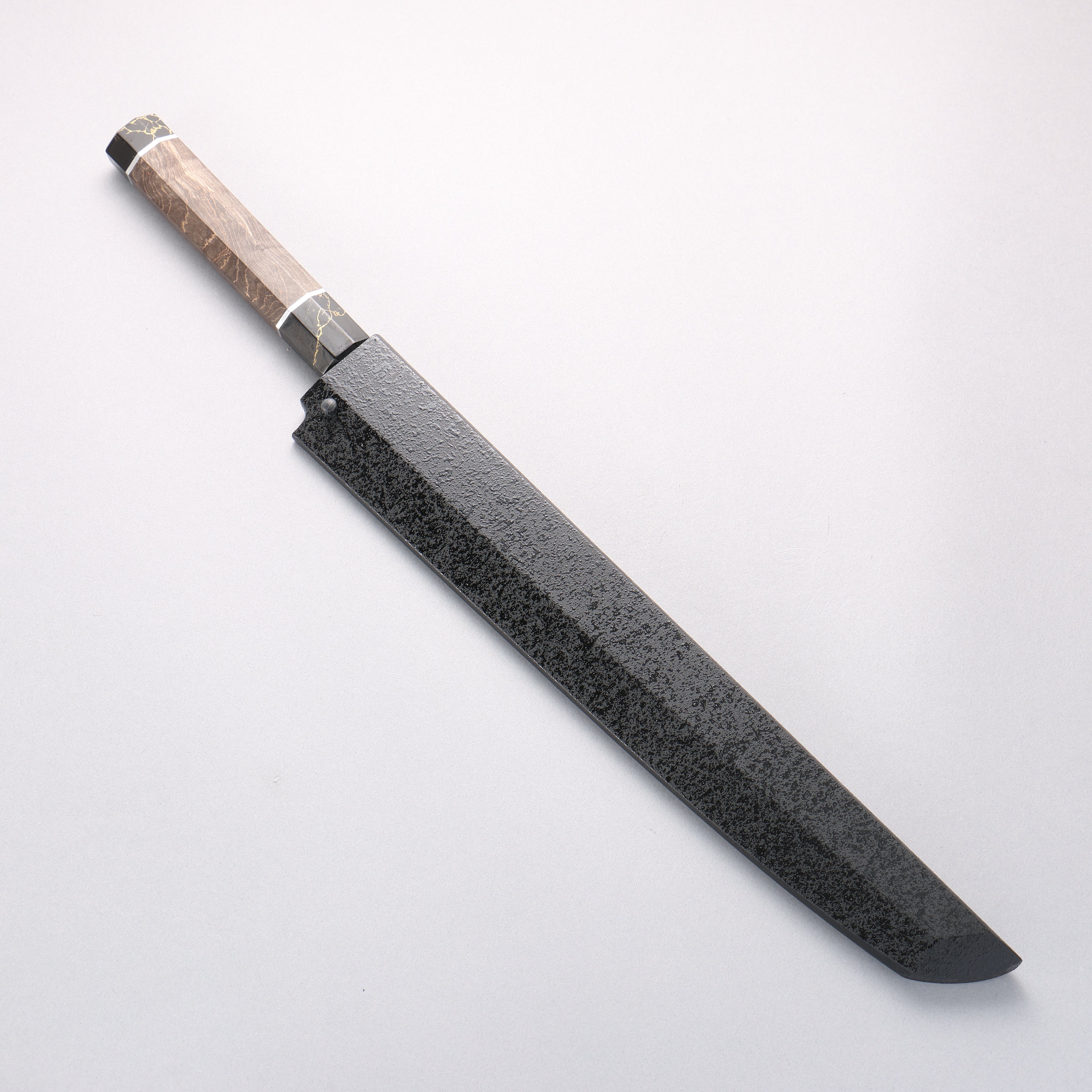 Sakai Takayuki Ginryu Honyaki Swedish Steel Mirrored Finish Sakimaru Yanagiba 300mm Stabilized wood Handle with Sheath - Japanny - Best Japanese Knife